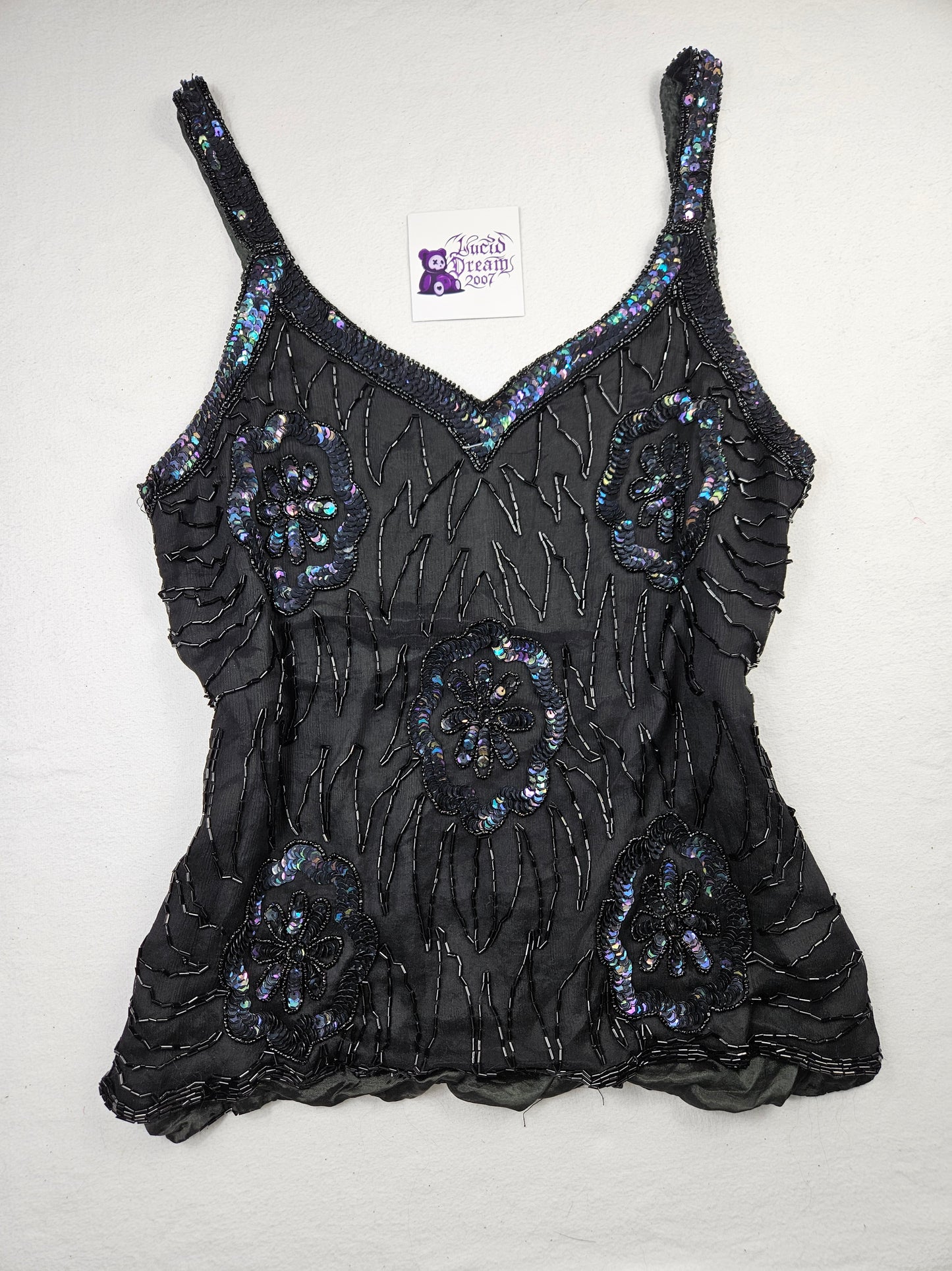 Haut en voile brodé de sequins