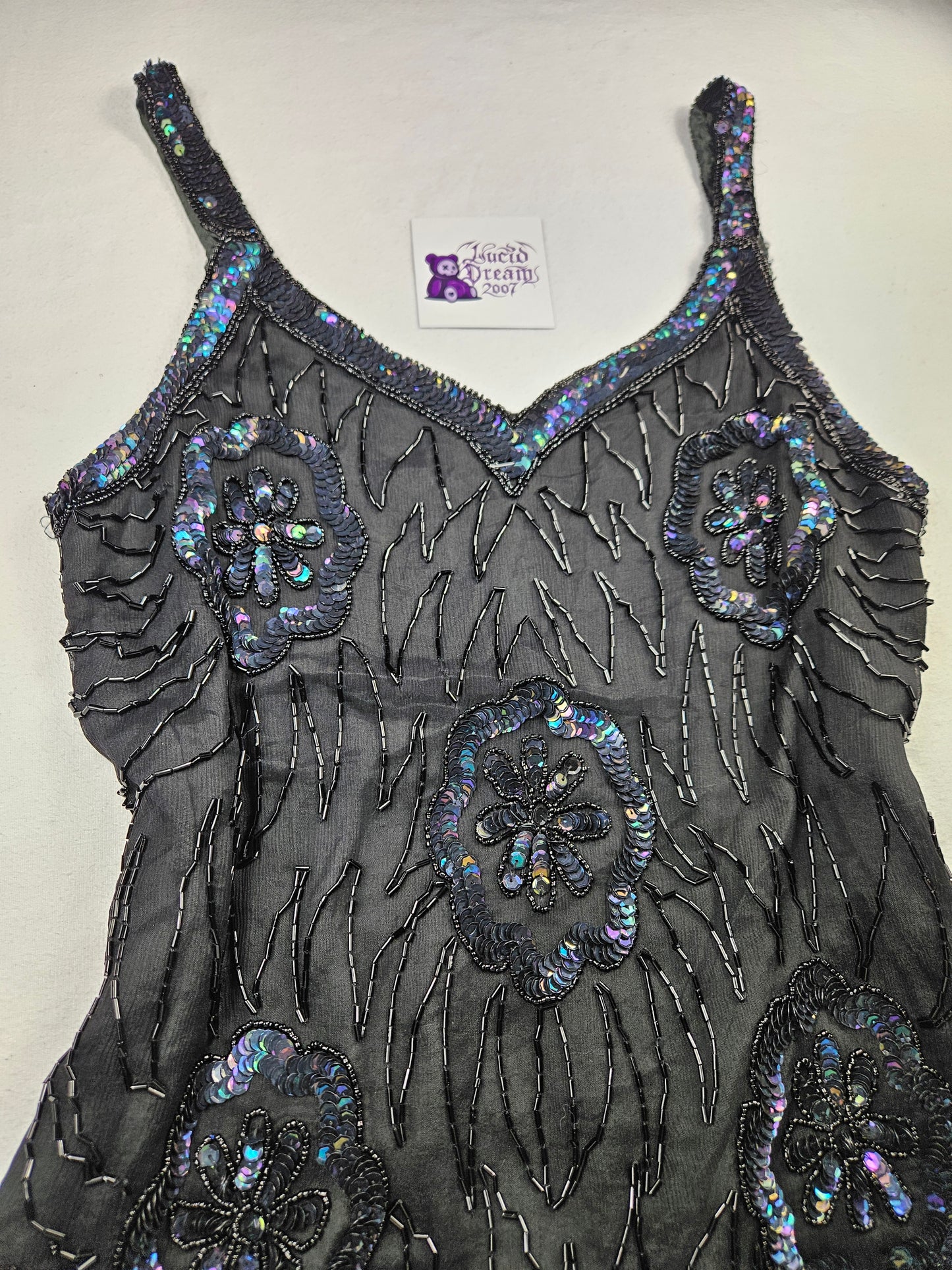Haut en voile brodé de sequins