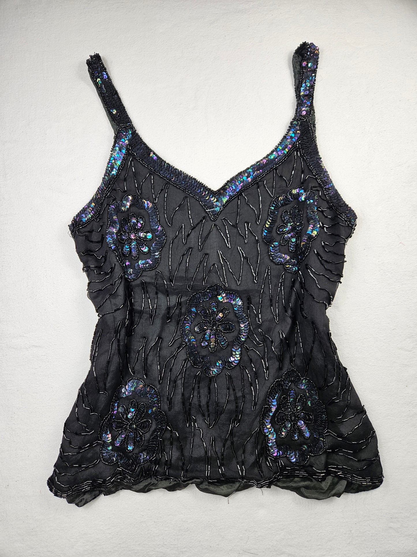 Haut en voile brodé de sequins