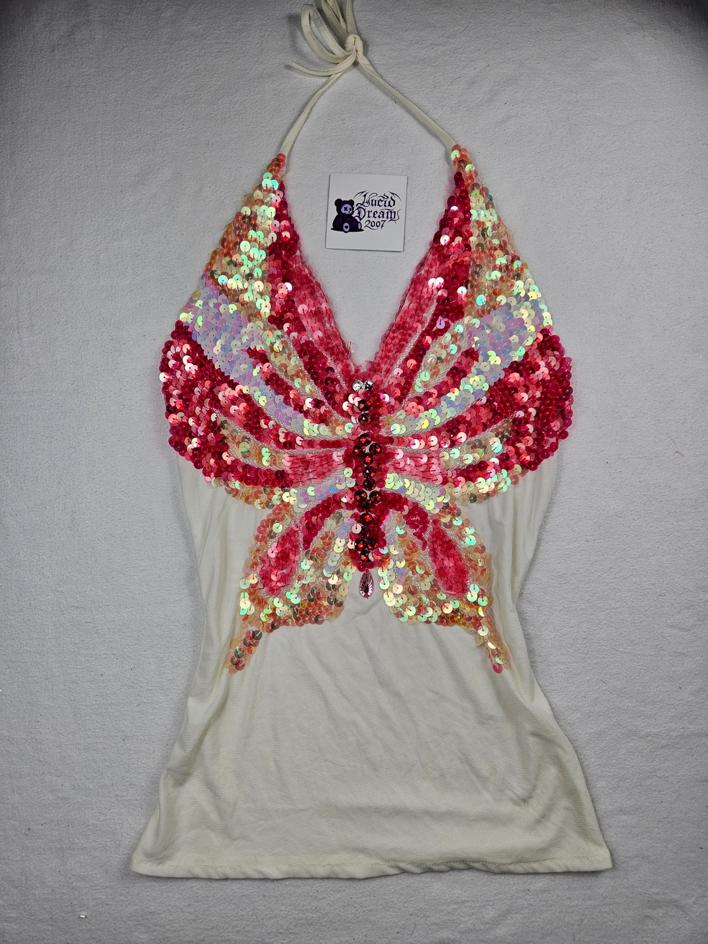 Dos nu en voile brodé de sequins
