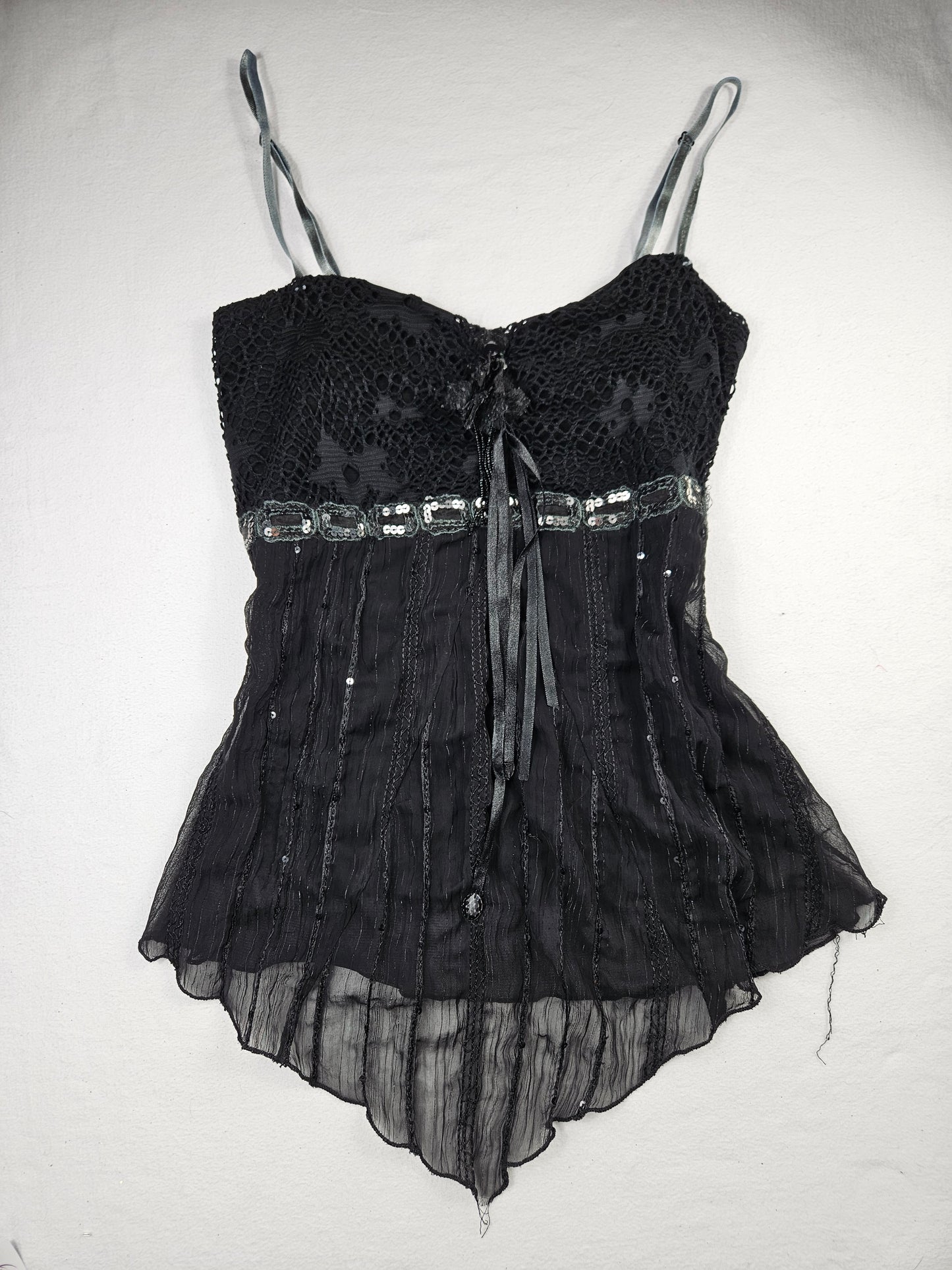 Haut asymétrique multimatières noir
