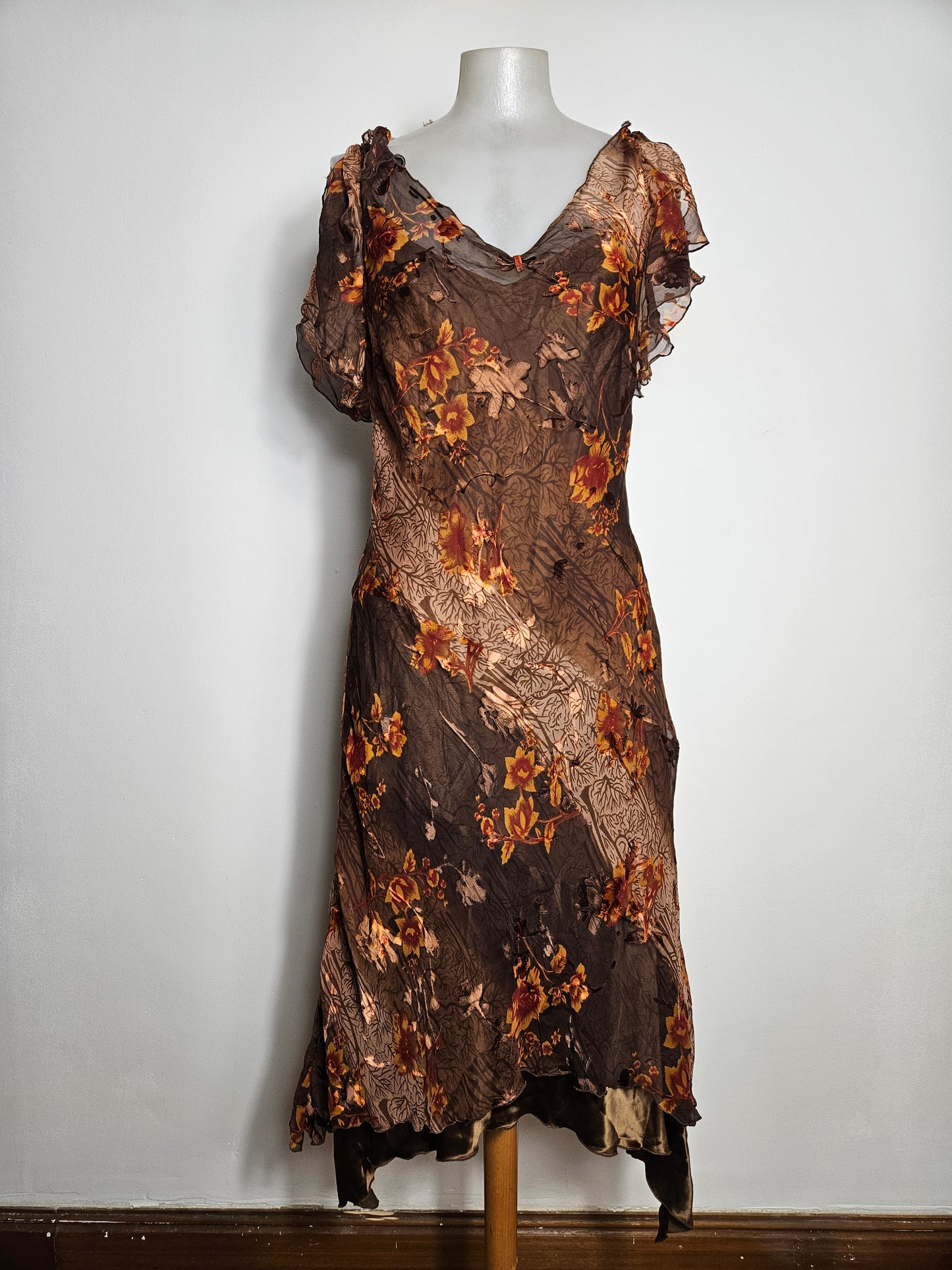 René Derhy vestido de gasa floral