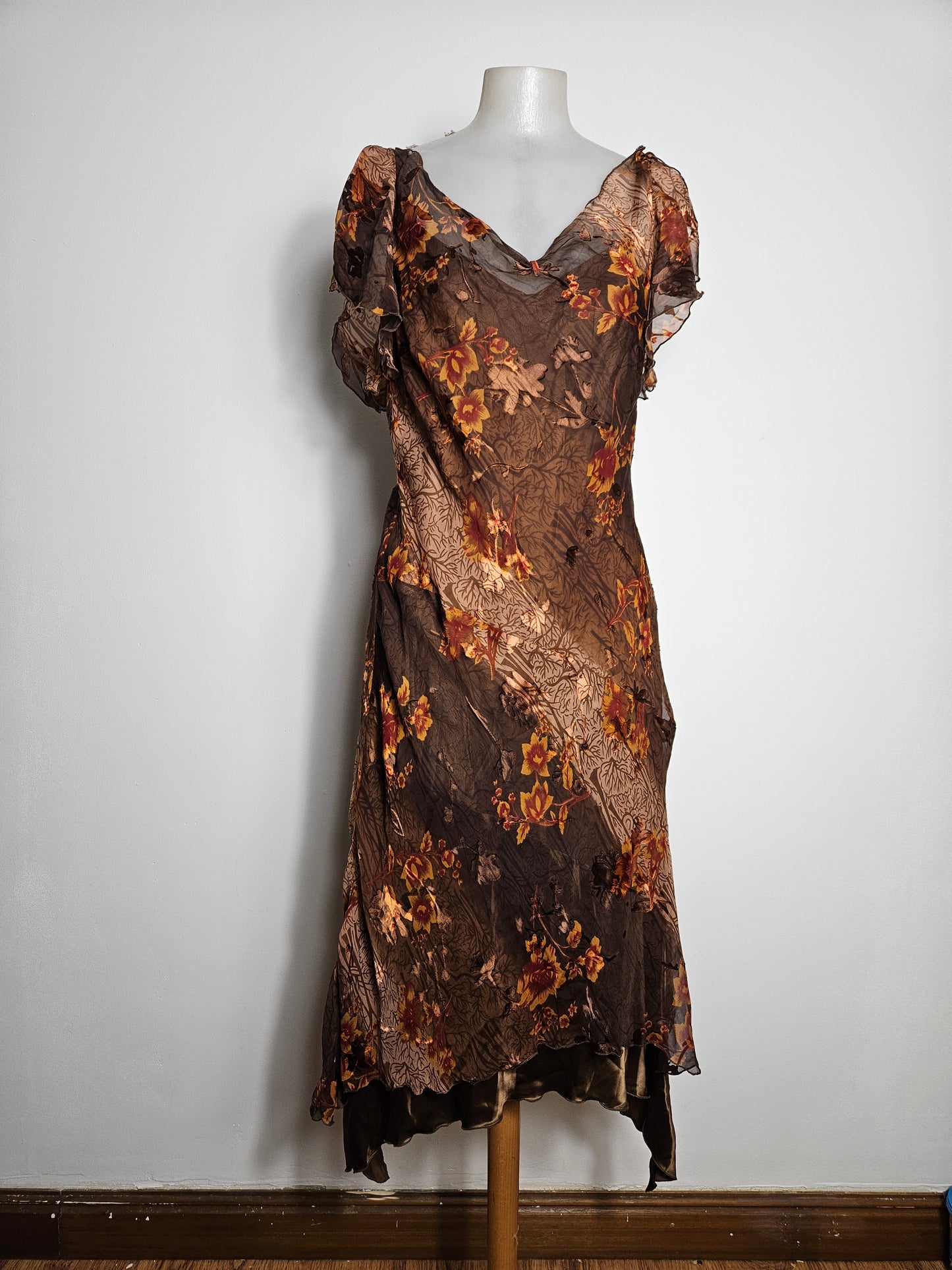 René Derhy vestido de gasa floral