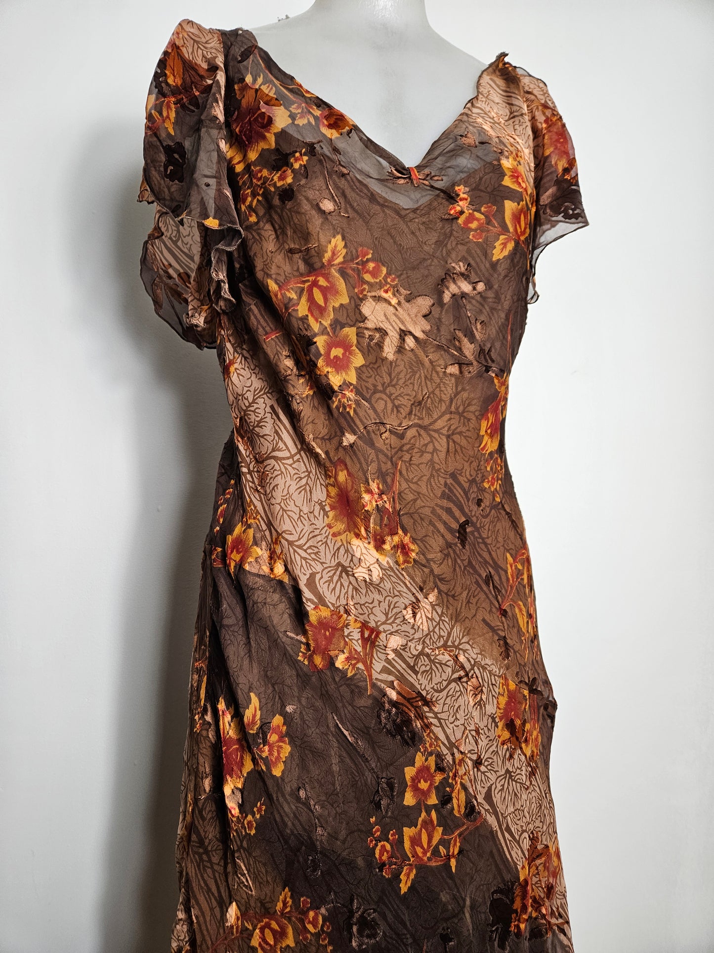 René Derhy vestido de gasa floral