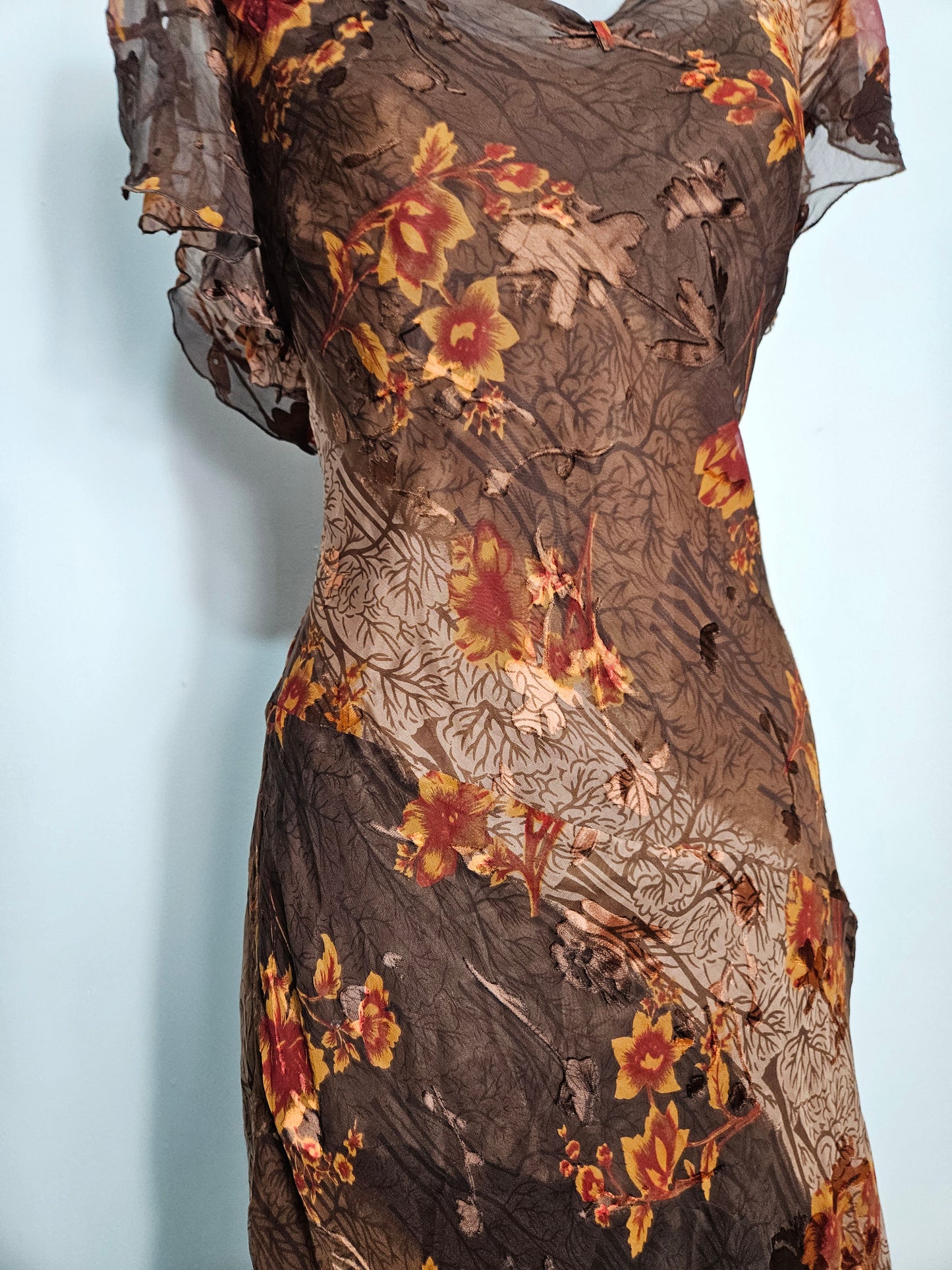 René Derhy vestido de gasa floral