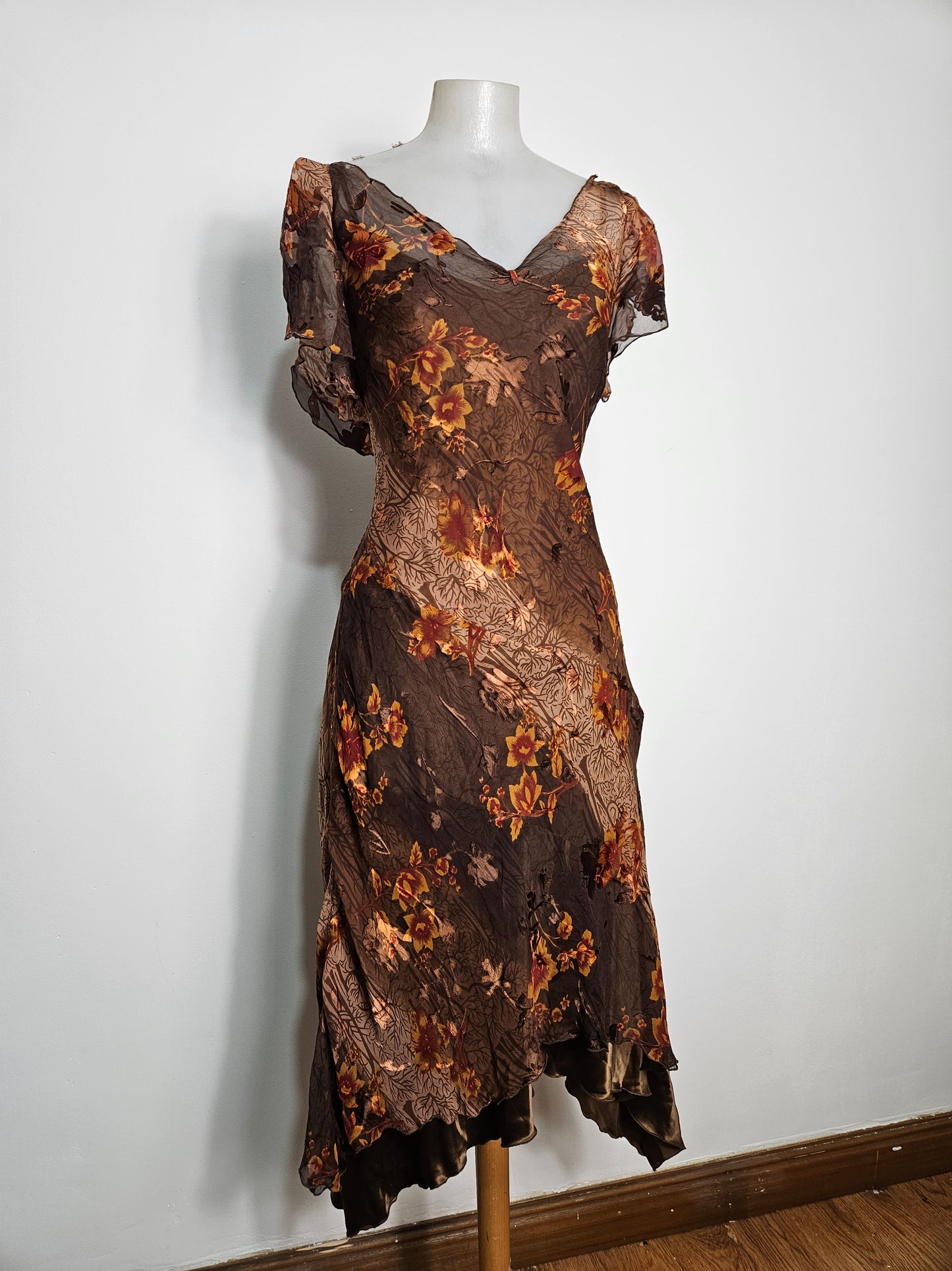 René Derhy vestido de gasa floral