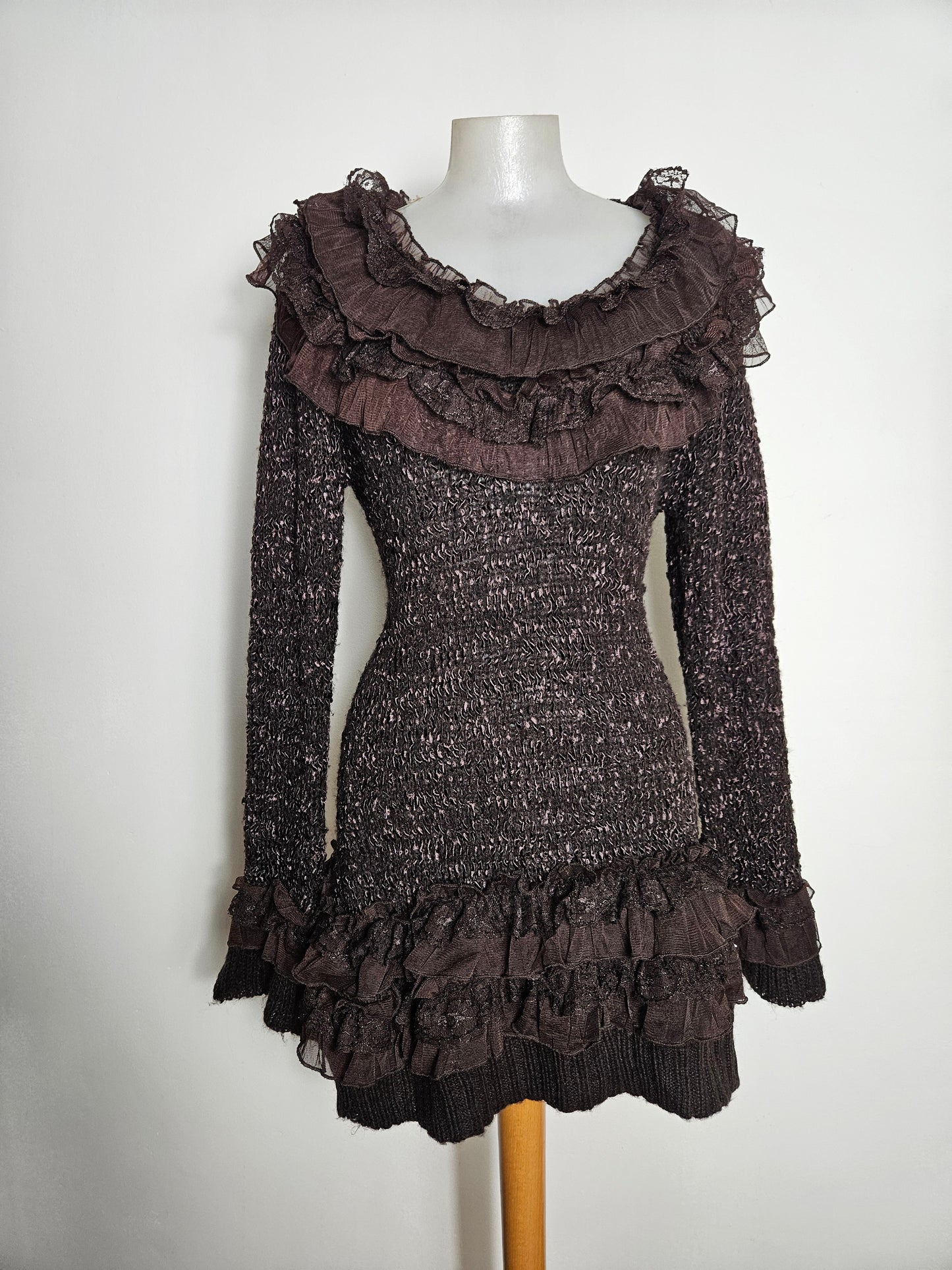 Robe pull marron