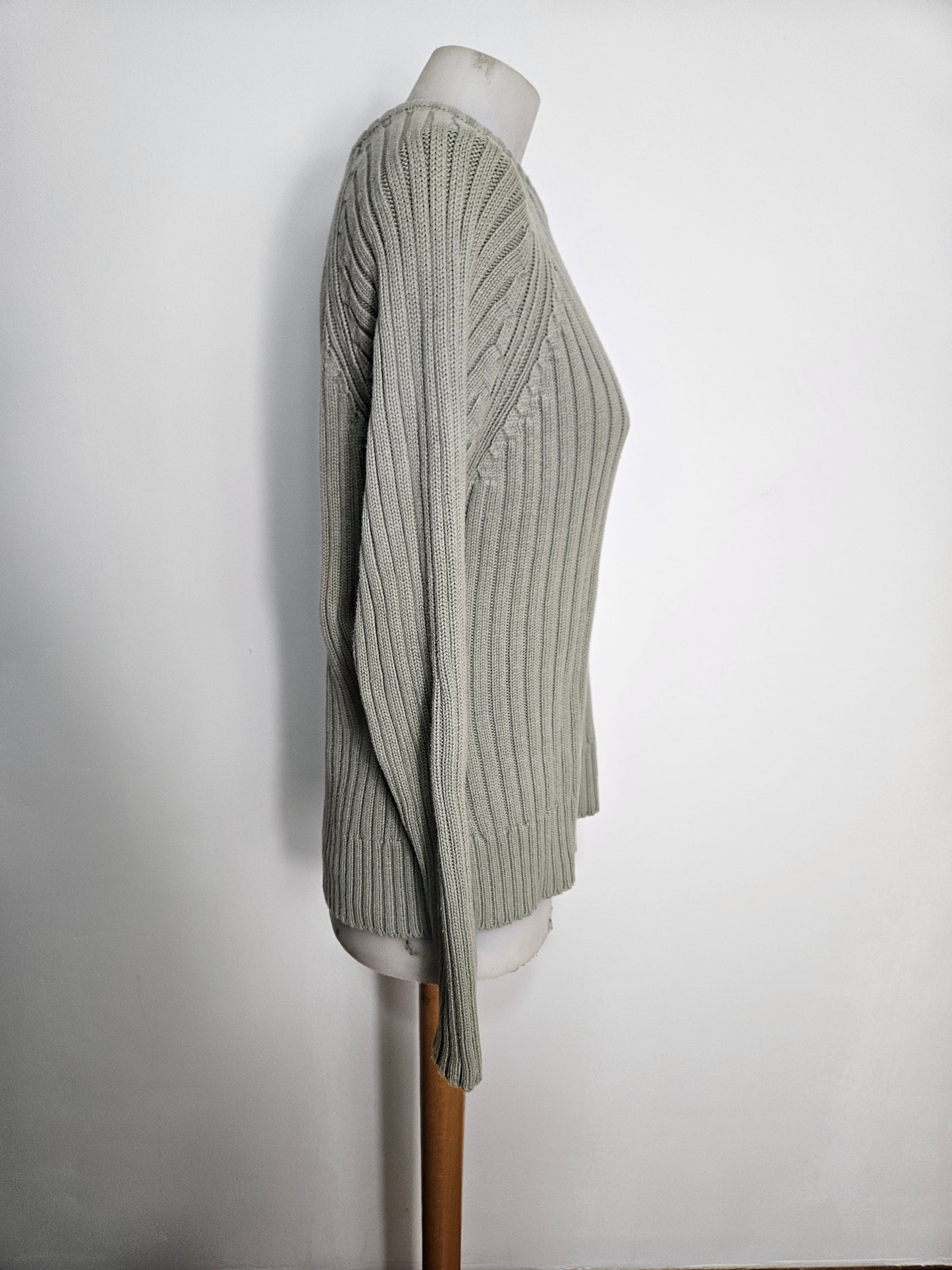 Khaki sweater with lacing details