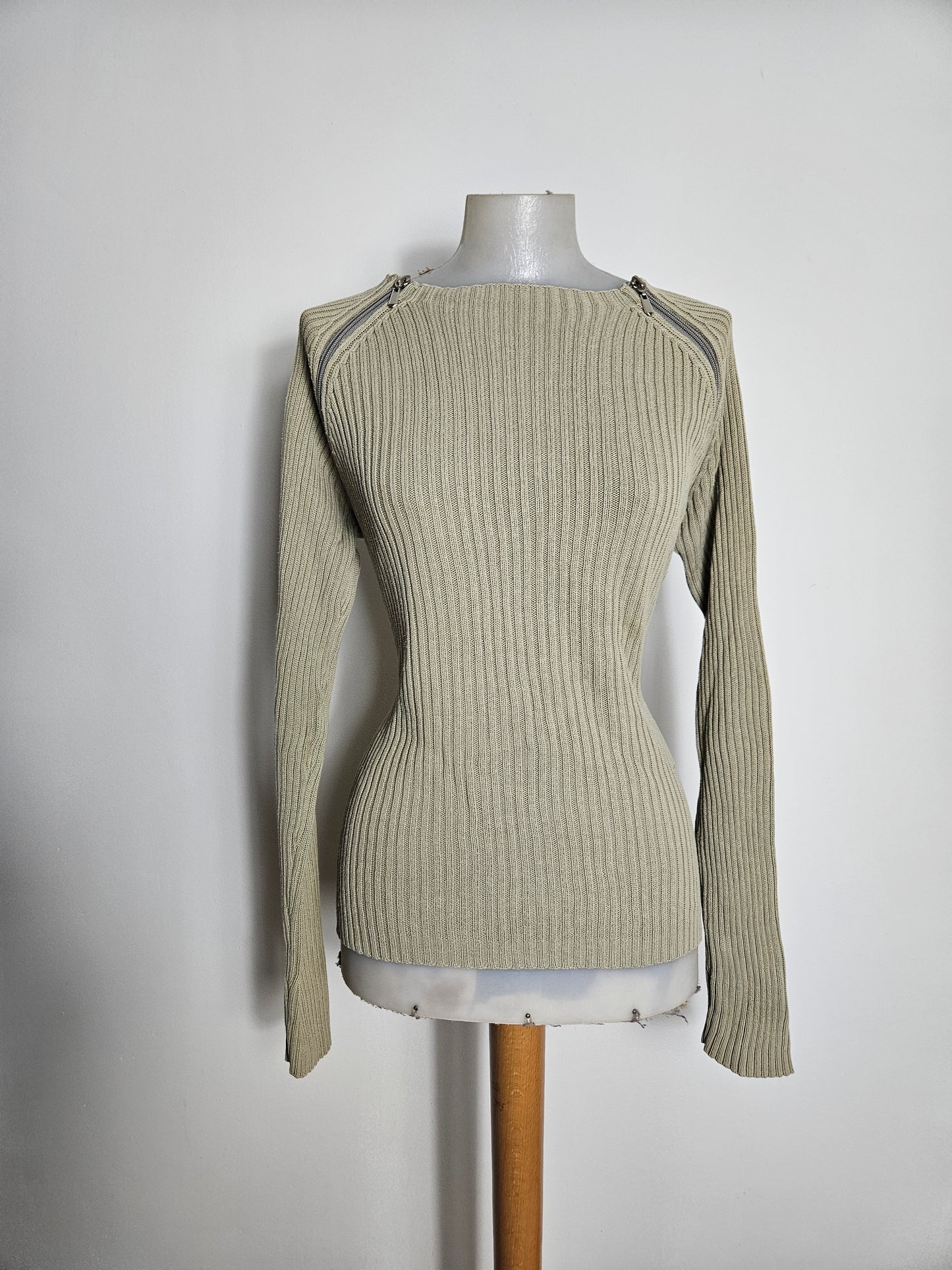 Pull à double zip kaki