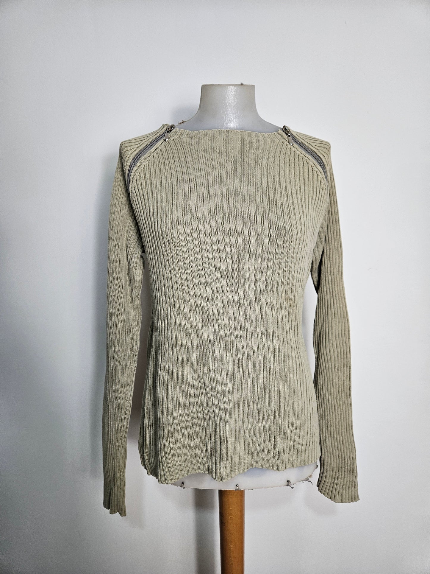 Pull à double zip kaki