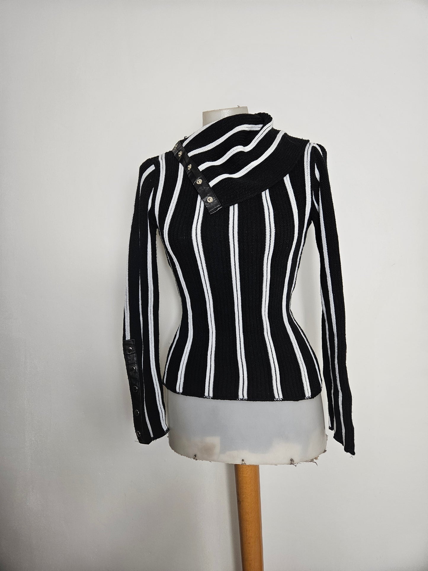 Black and white striped sweater