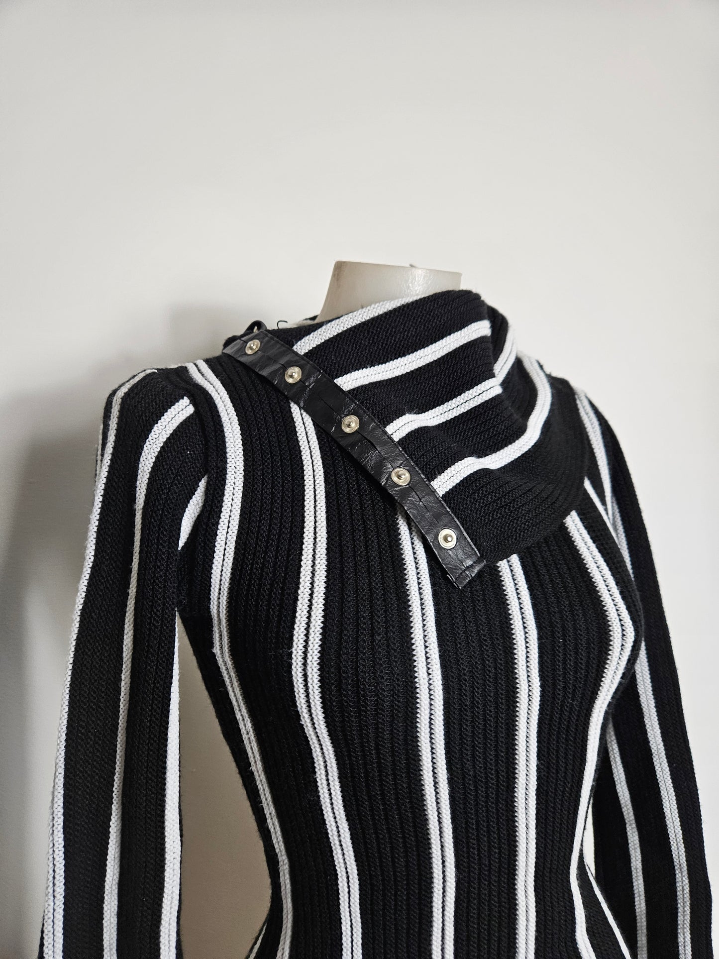 Black and white striped sweater