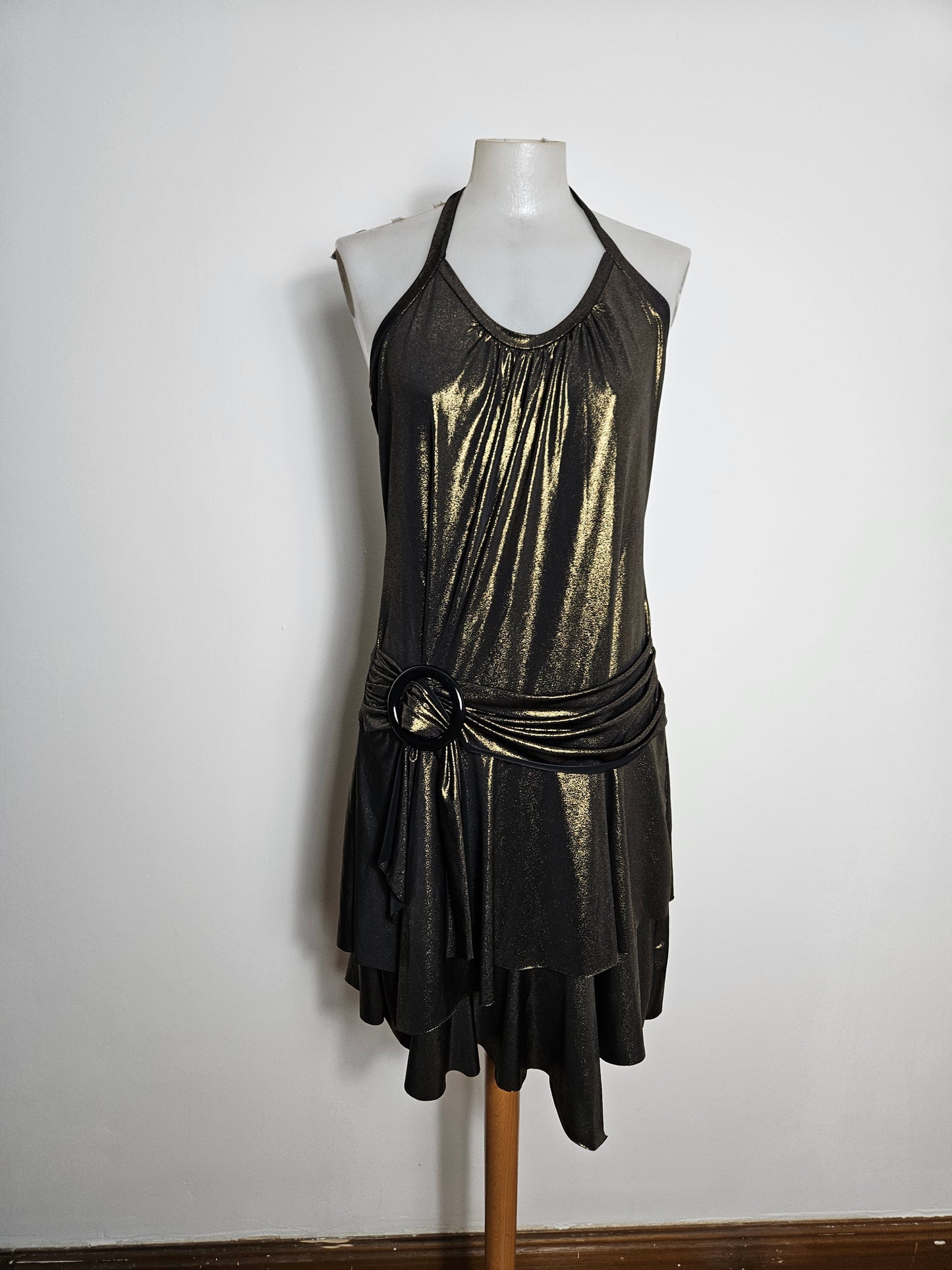 Robe dos nu drapé bronze