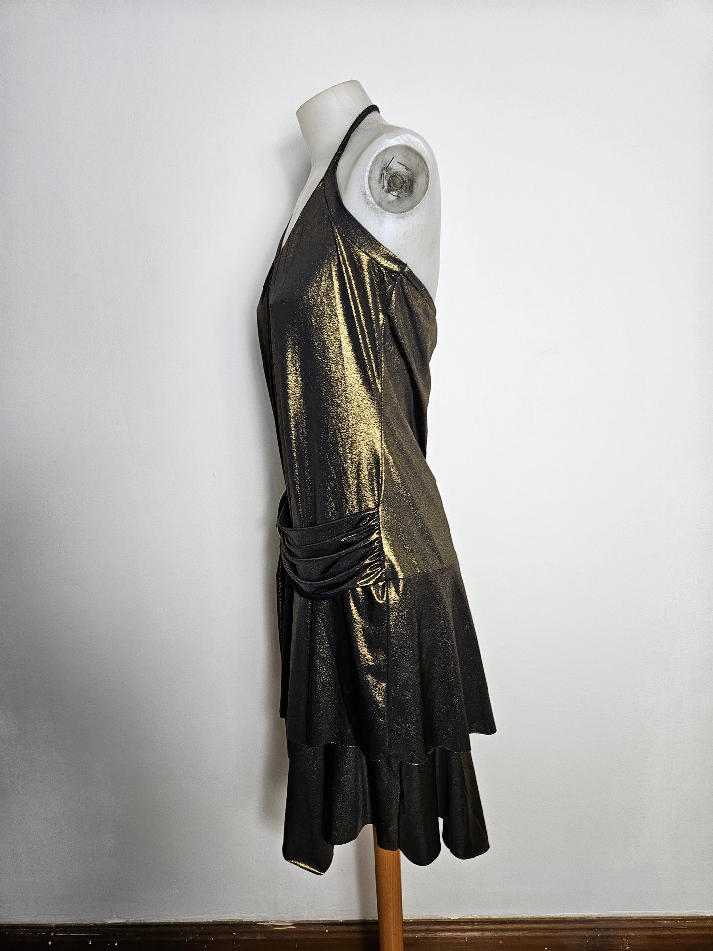 Robe dos nu drapé bronze