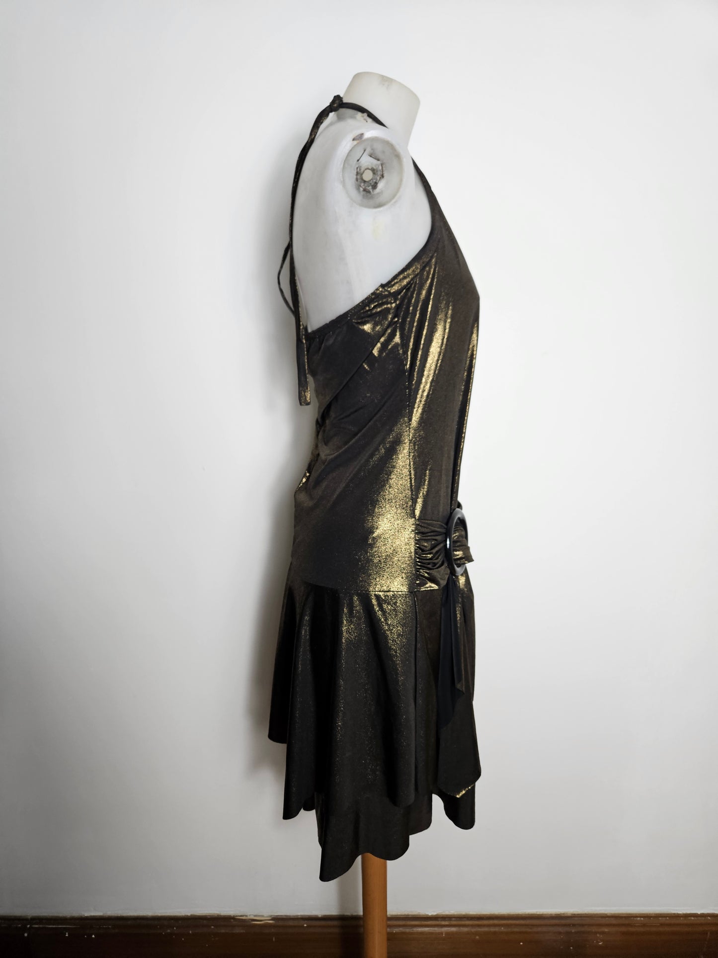 Robe dos nu drapé bronze