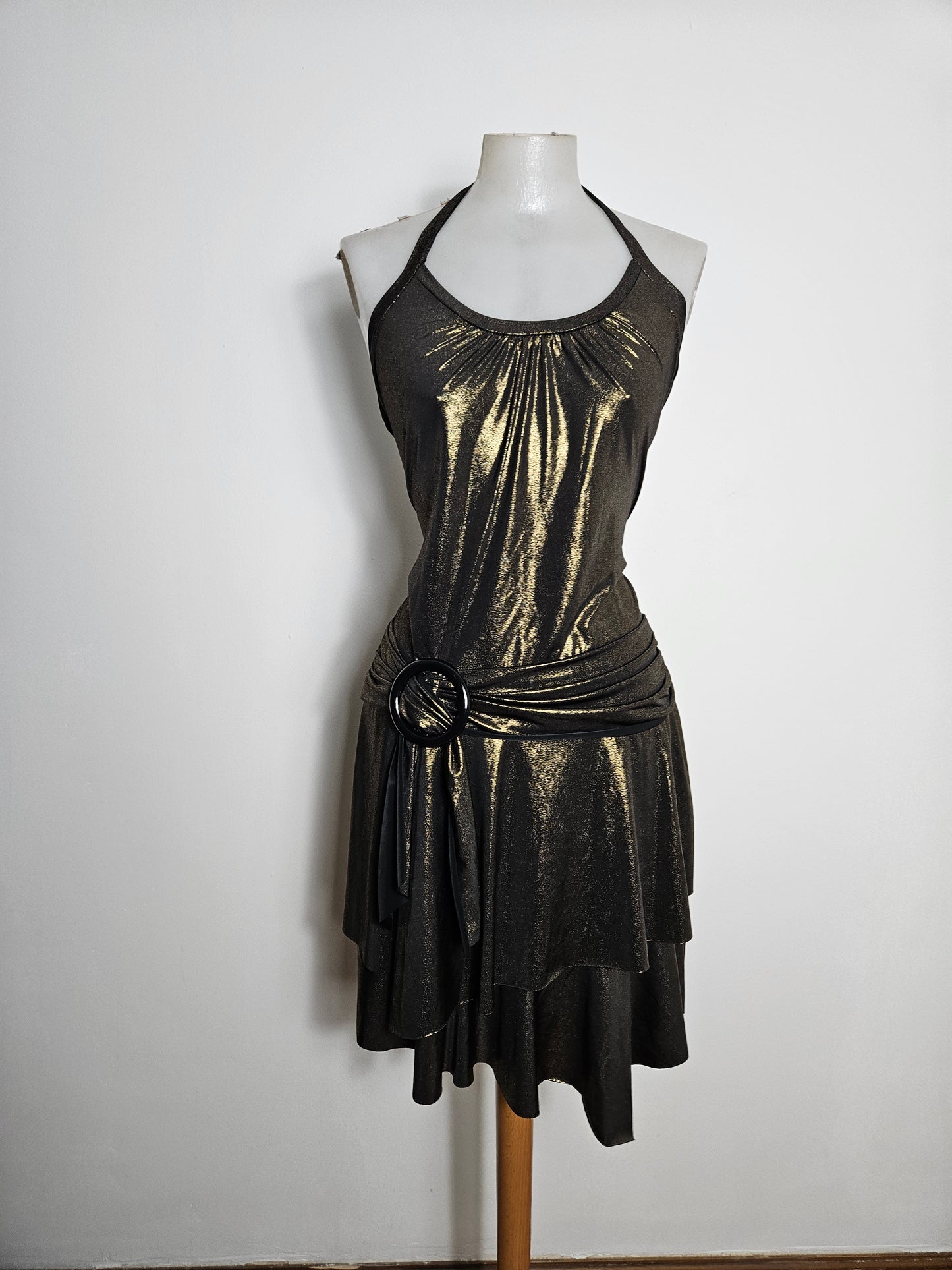 Robe dos nu drapé bronze