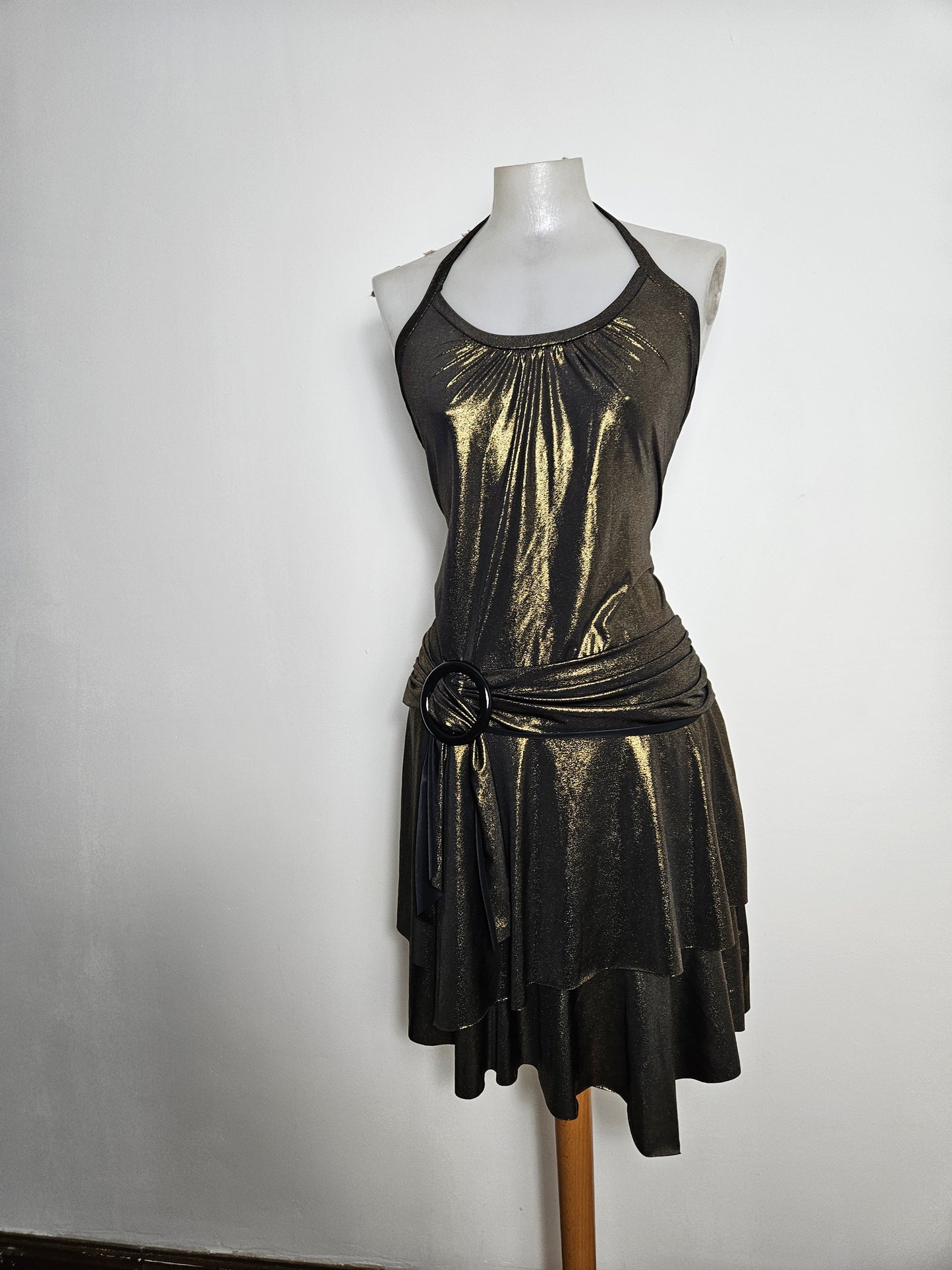Robe dos nu drapé bronze