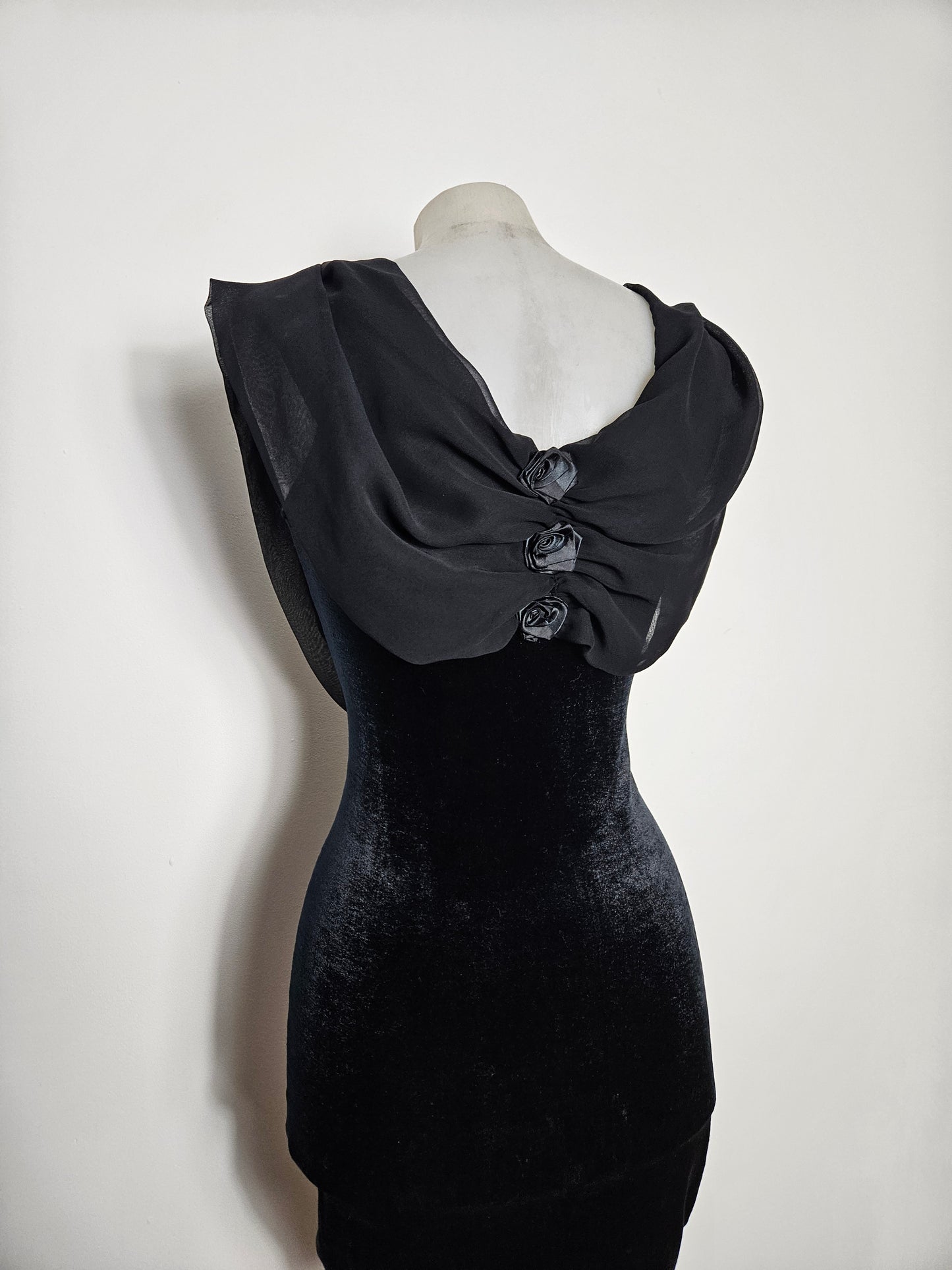 Robe en voile et velours Zone Bleue