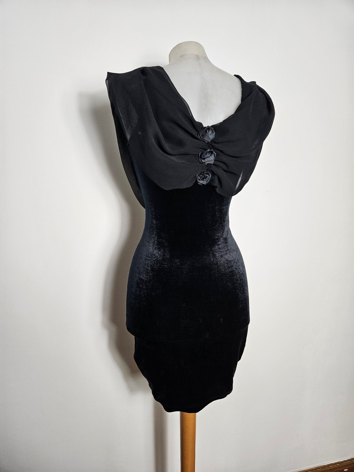 Robe en voile et velours Zone Bleue