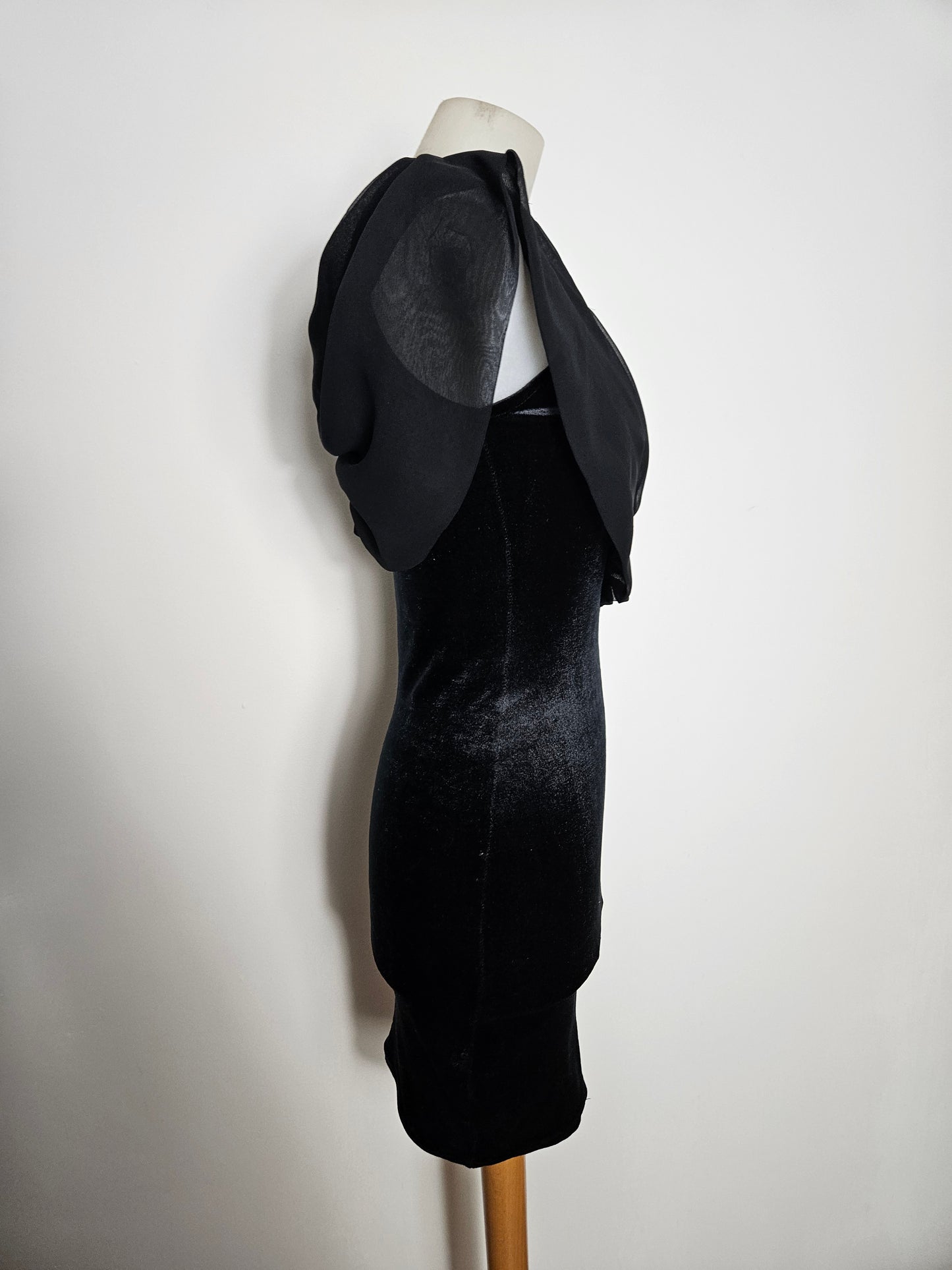 Robe en voile et velours Zone Bleue