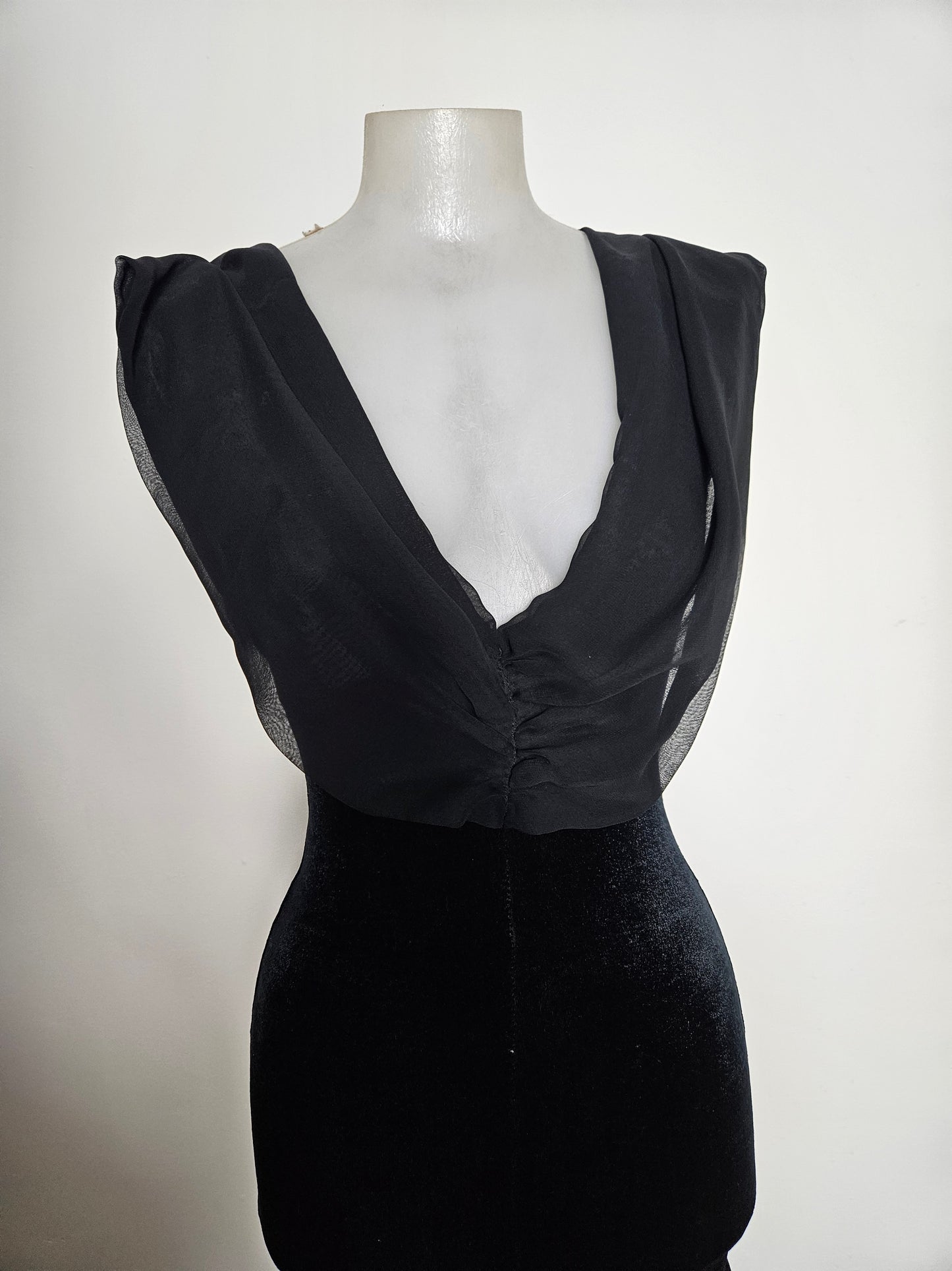 Robe en voile et velours Zone Bleue