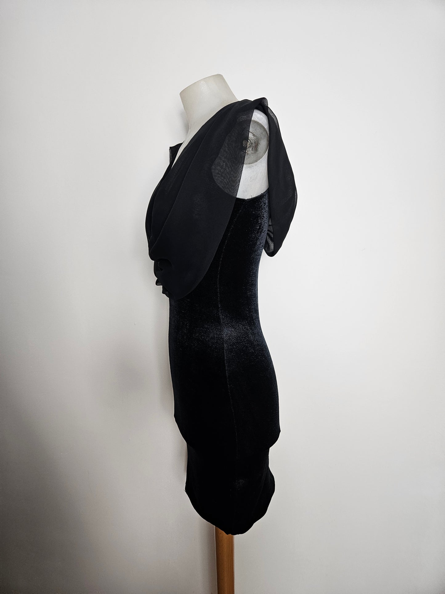 Robe en voile et velours Zone Bleue