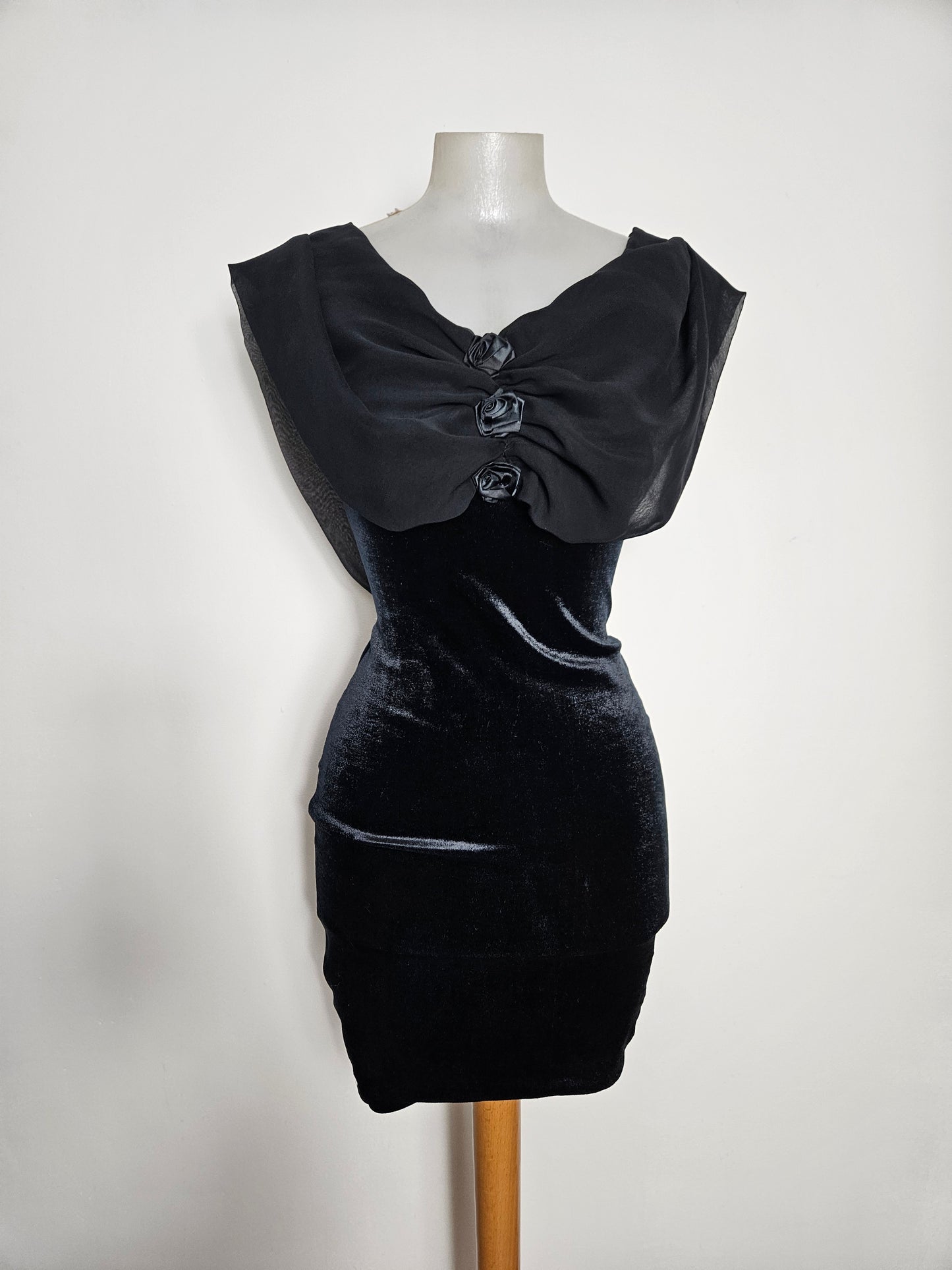 Robe en voile et velours Zone Bleue