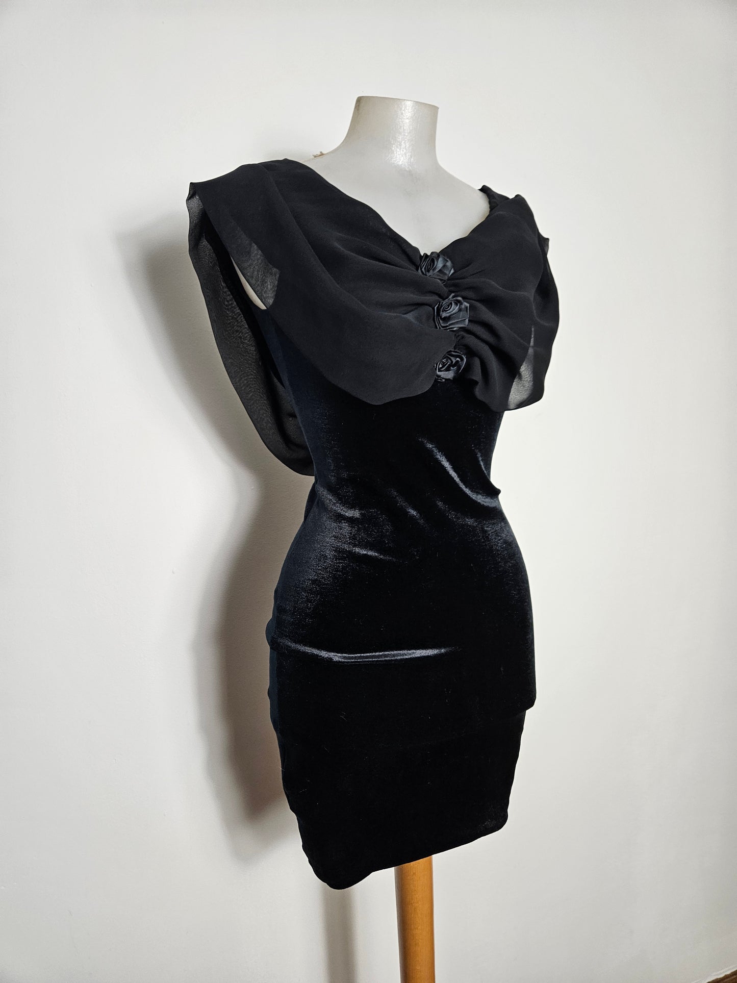 Robe en voile et velours Zone Bleue