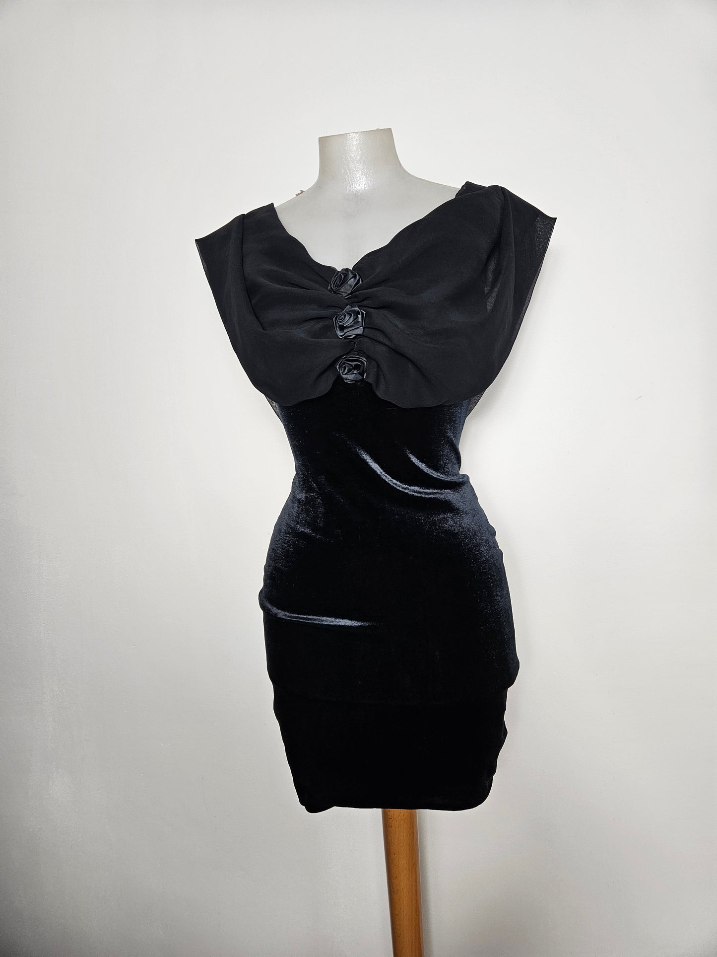 Robe en voile et velours Zone Bleue