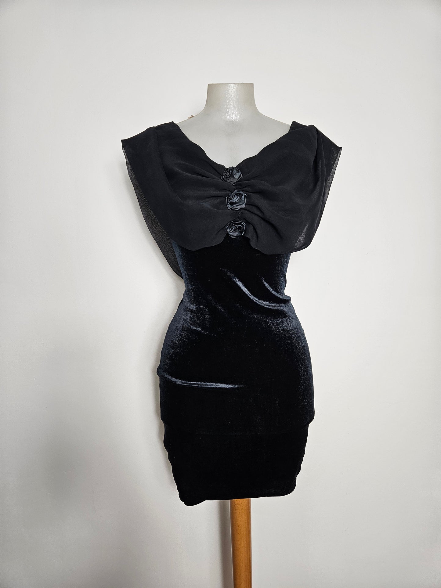 Robe en voile et velours Zone Bleue