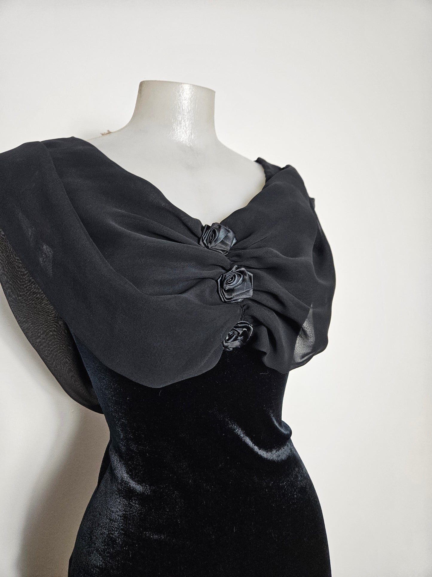 Robe en voile et velours Zone Bleue