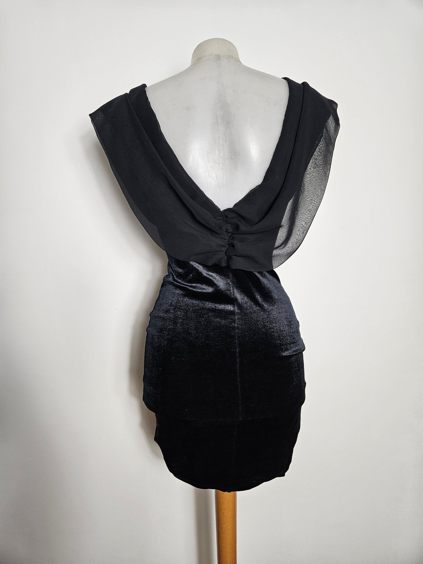 Robe en voile et velours Zone Bleue