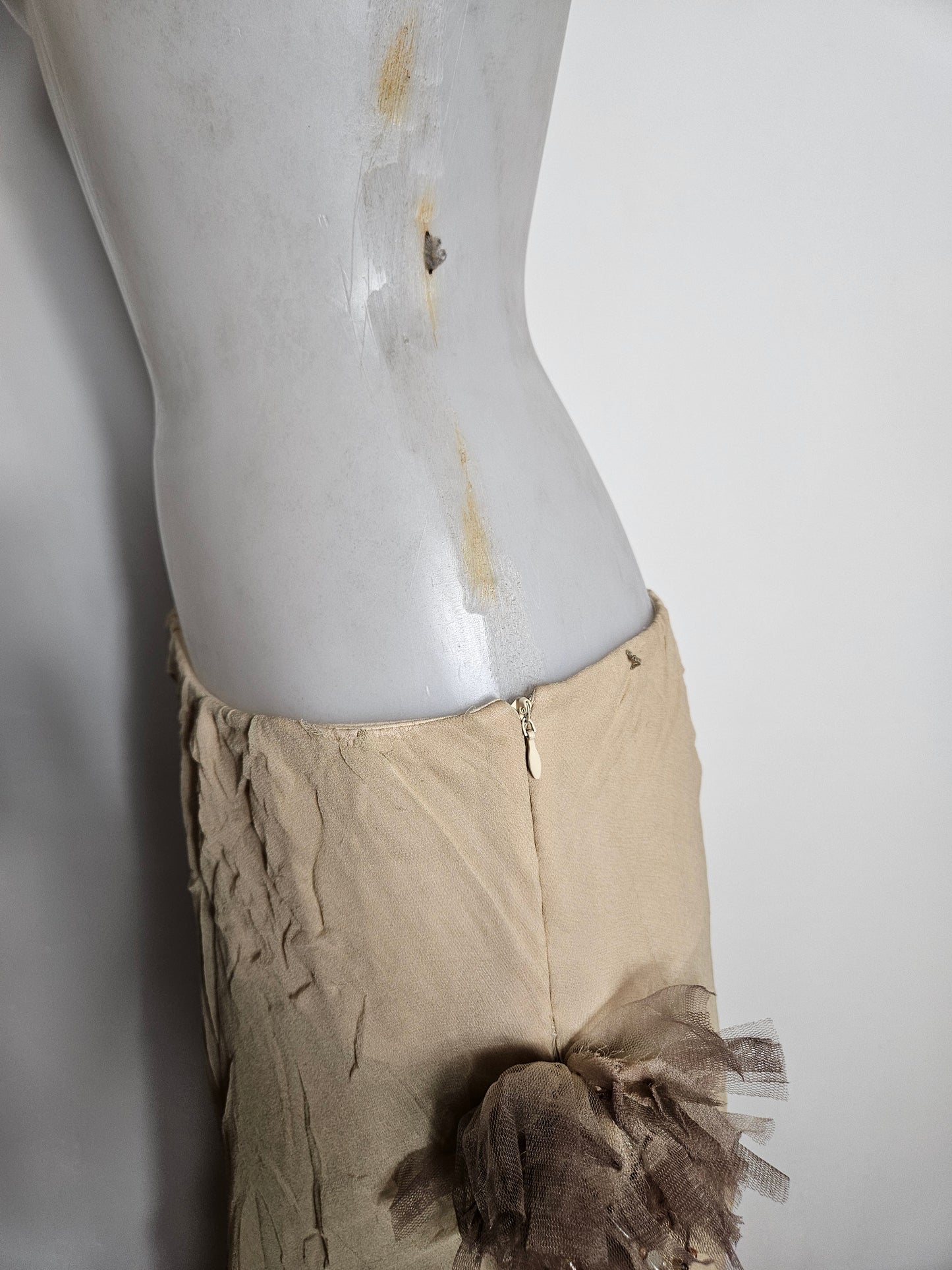 Ensemble à volants tons beige et marron