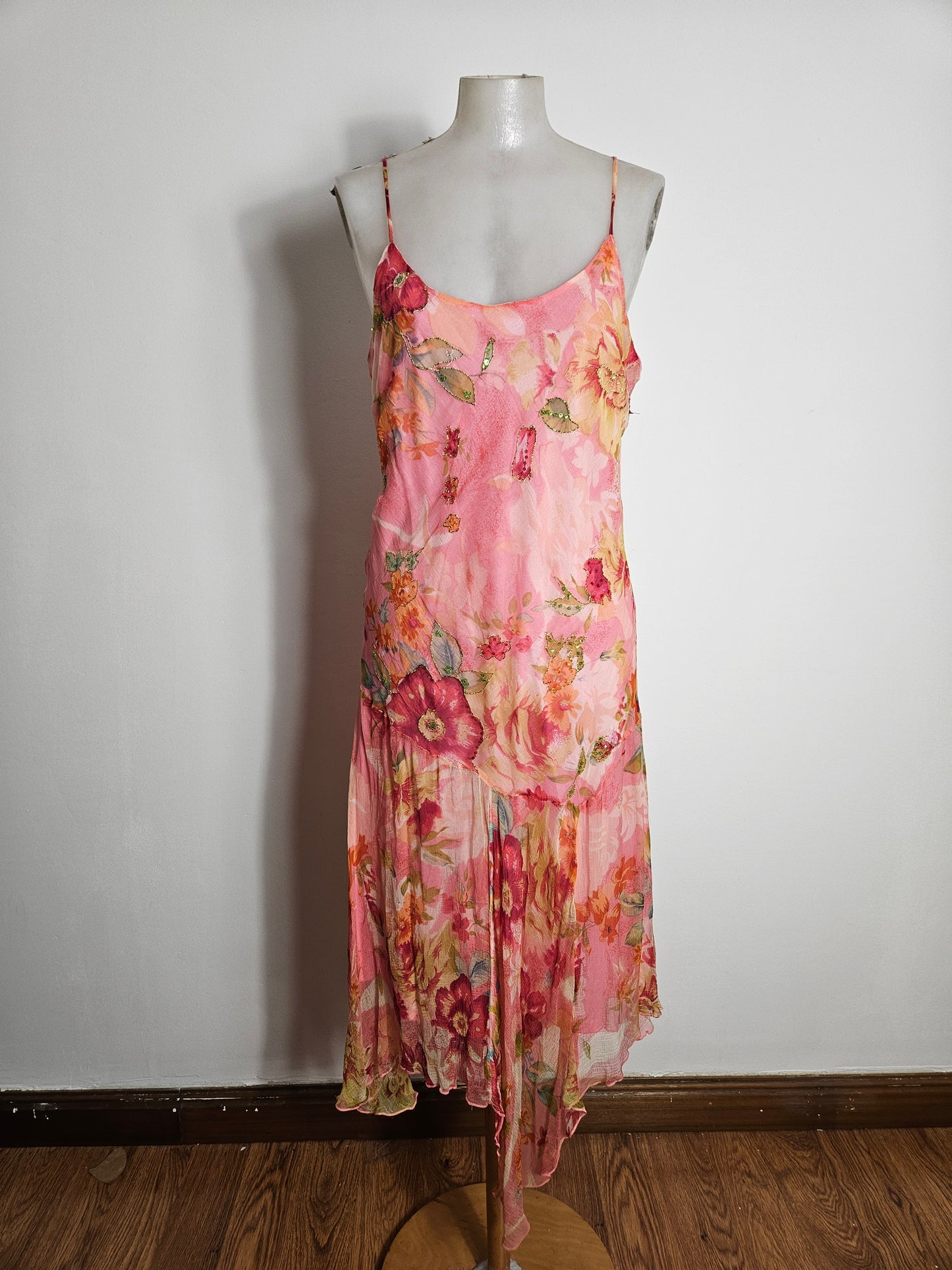 Robe florale tons roses René Derhy