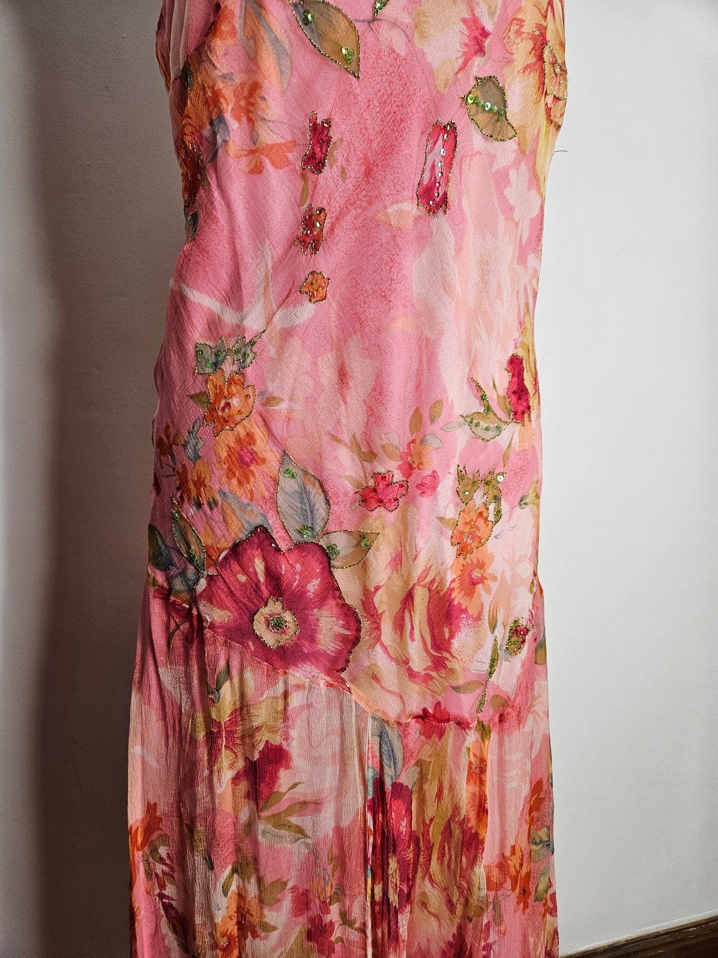 Robe florale tons roses René Derhy