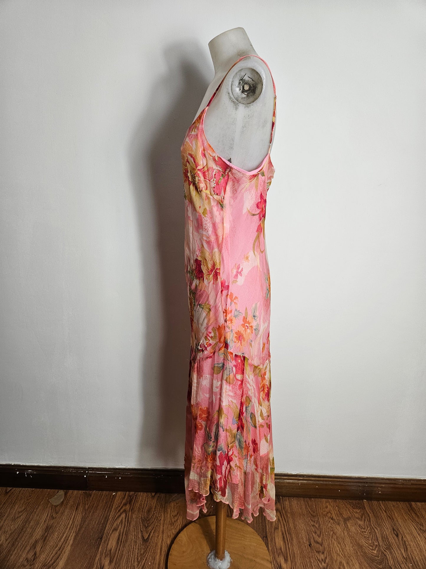Robe florale tons roses René Derhy