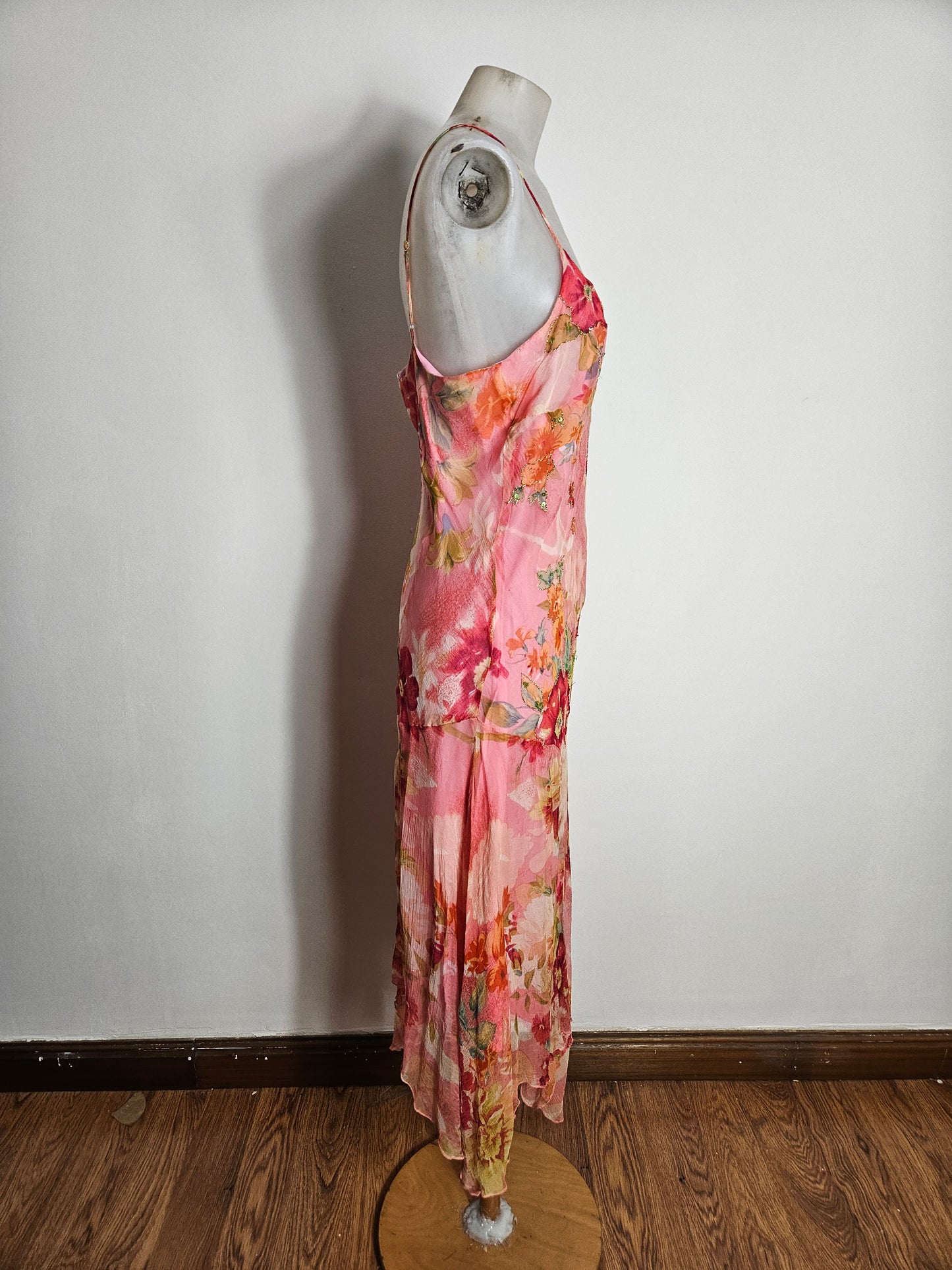 Robe florale tons roses René Derhy