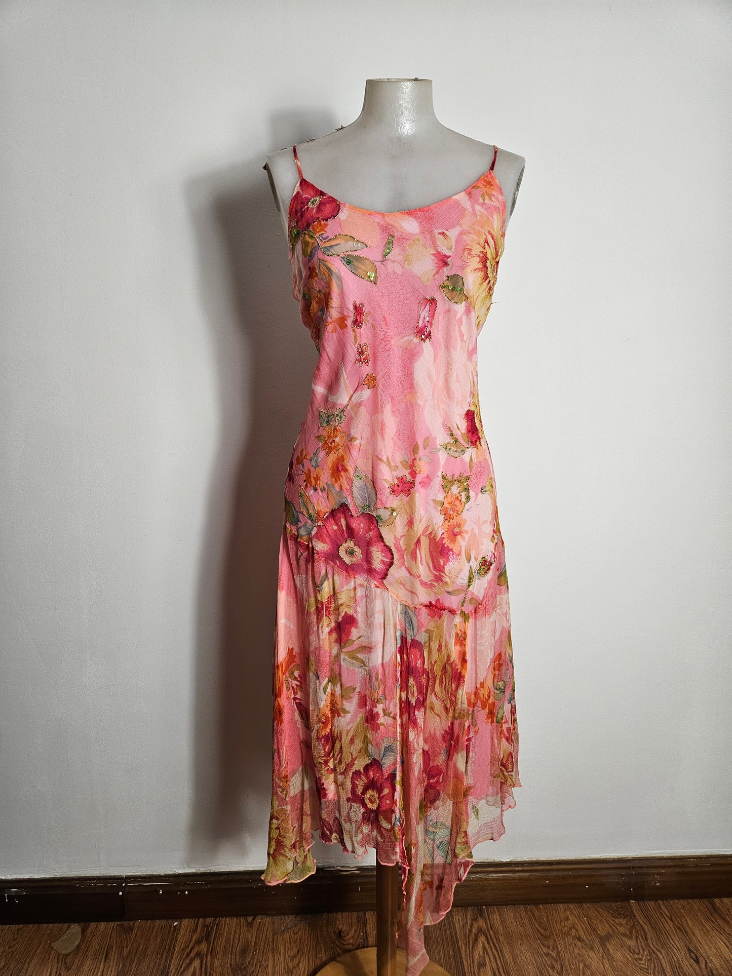 Robe florale tons roses René Derhy