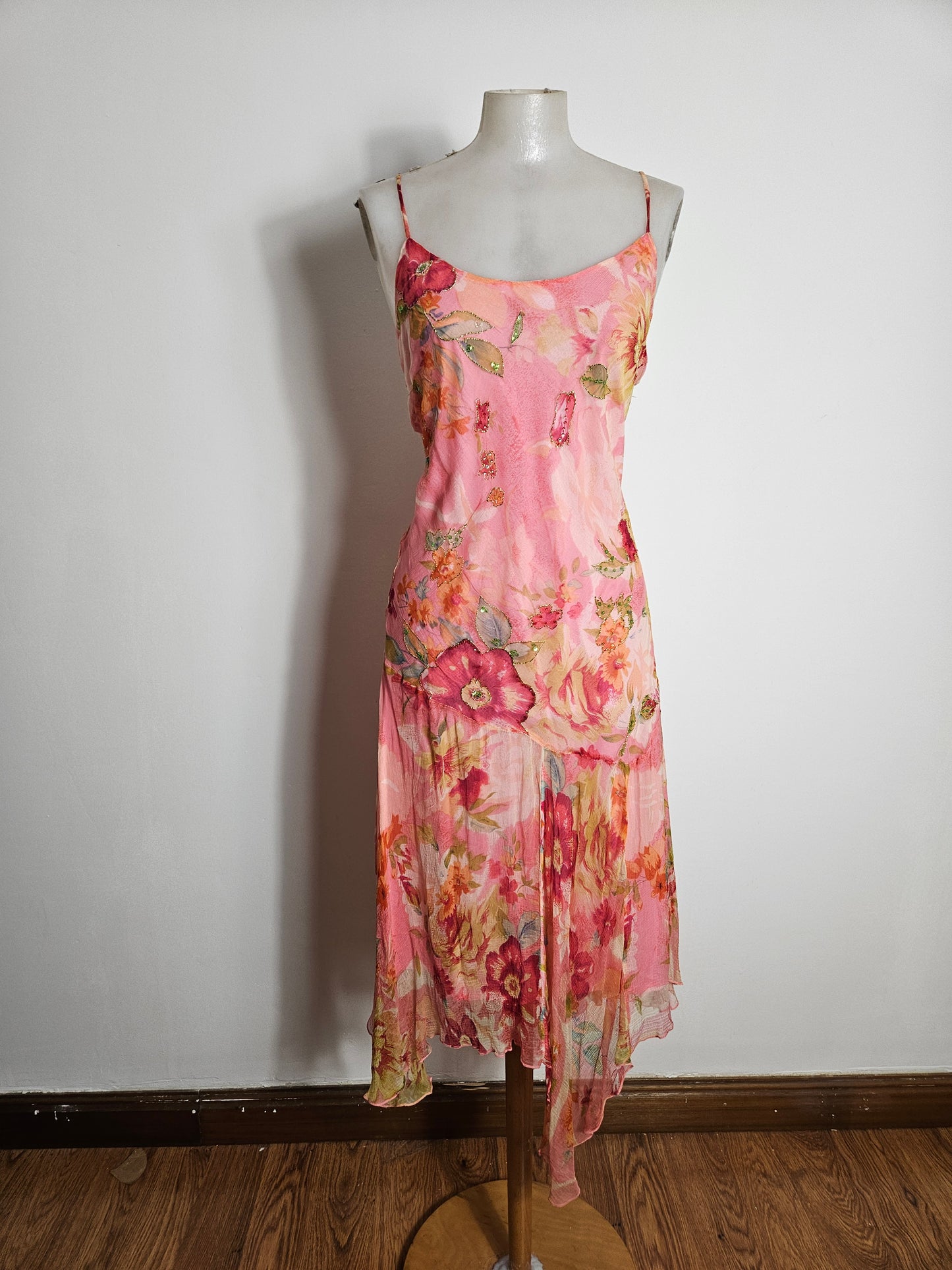 Robe florale tons roses René Derhy