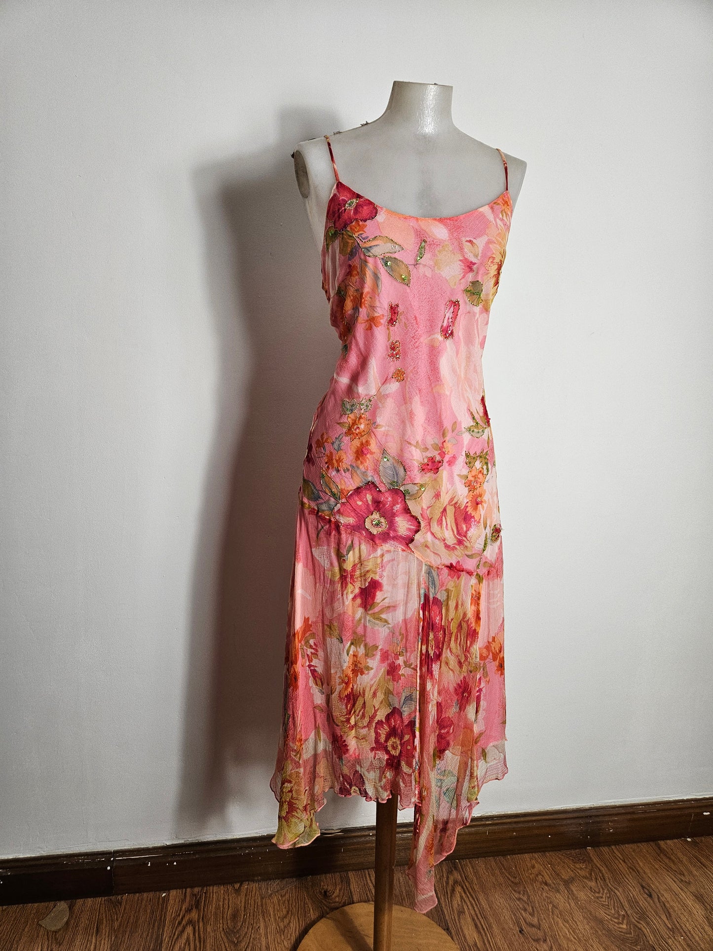 Robe florale tons roses René Derhy