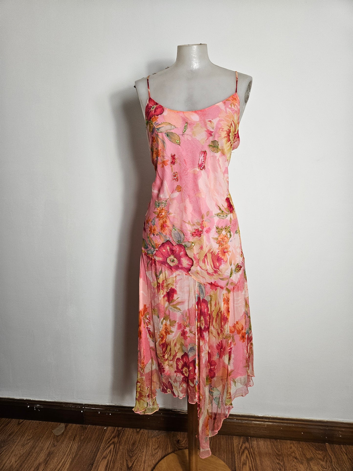 Robe florale tons roses René Derhy