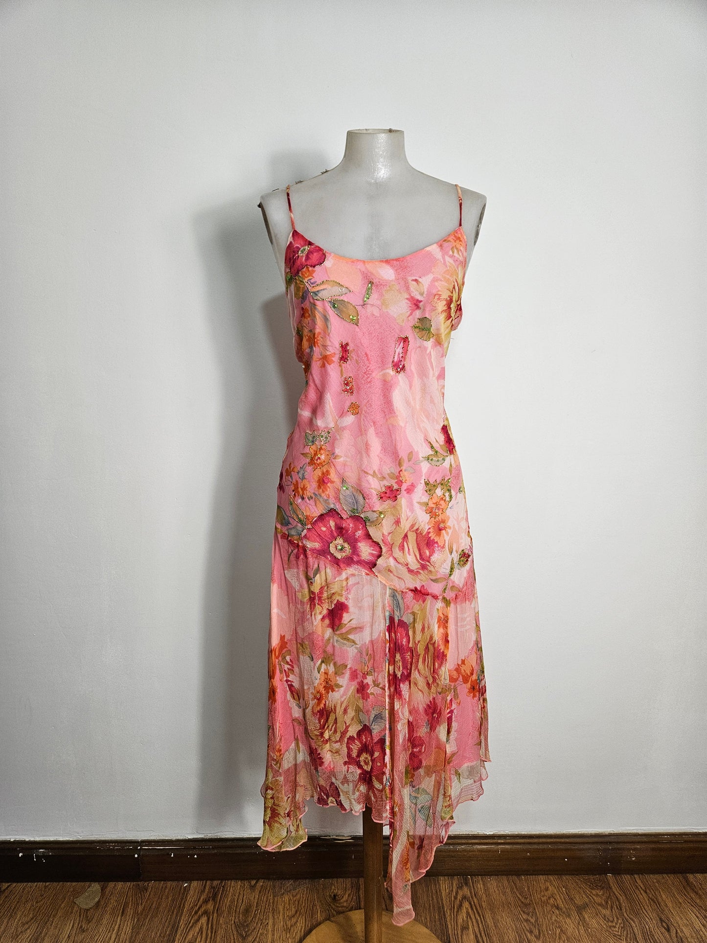 Robe florale tons roses René Derhy