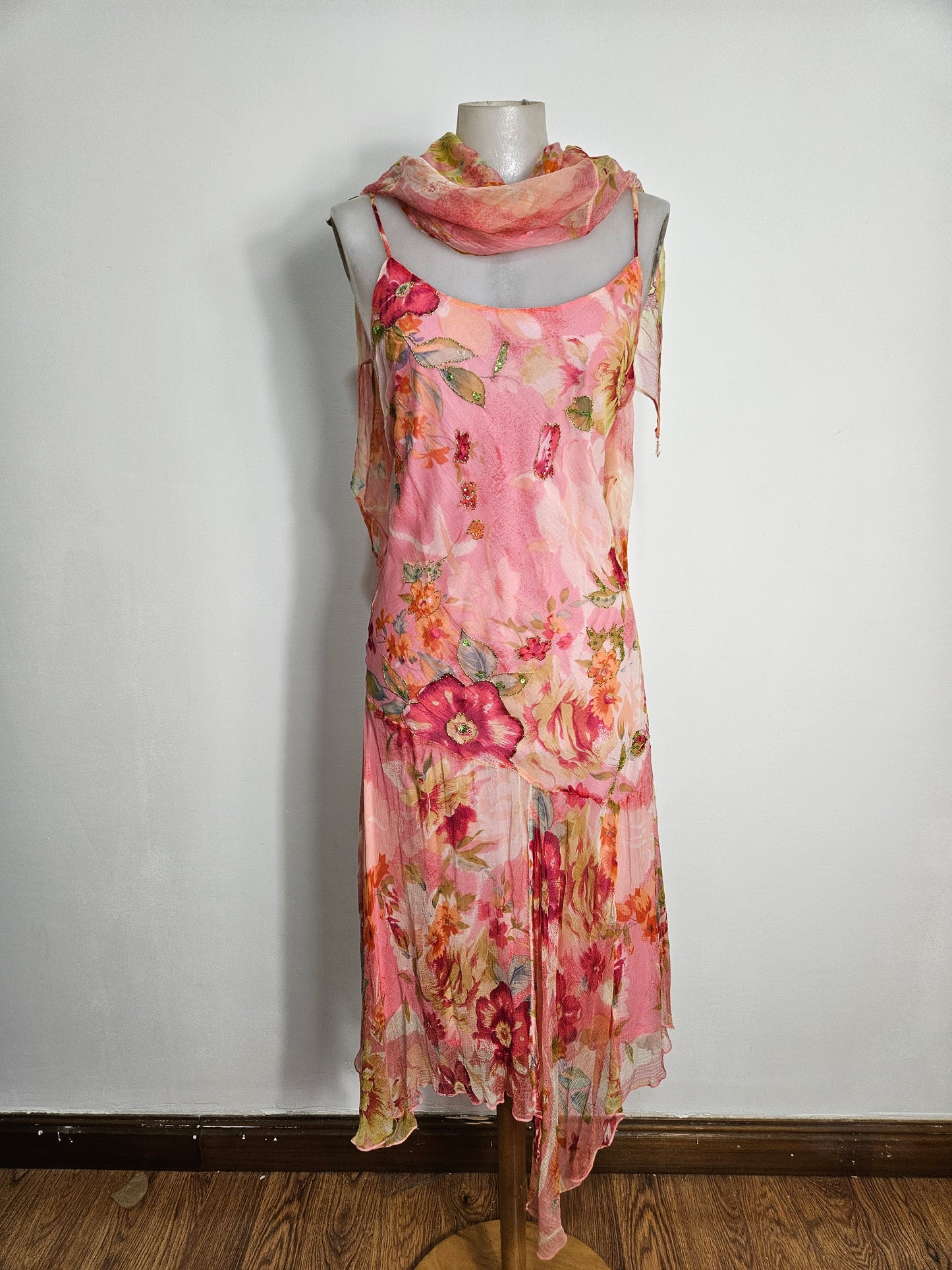 Robe florale tons roses René Derhy