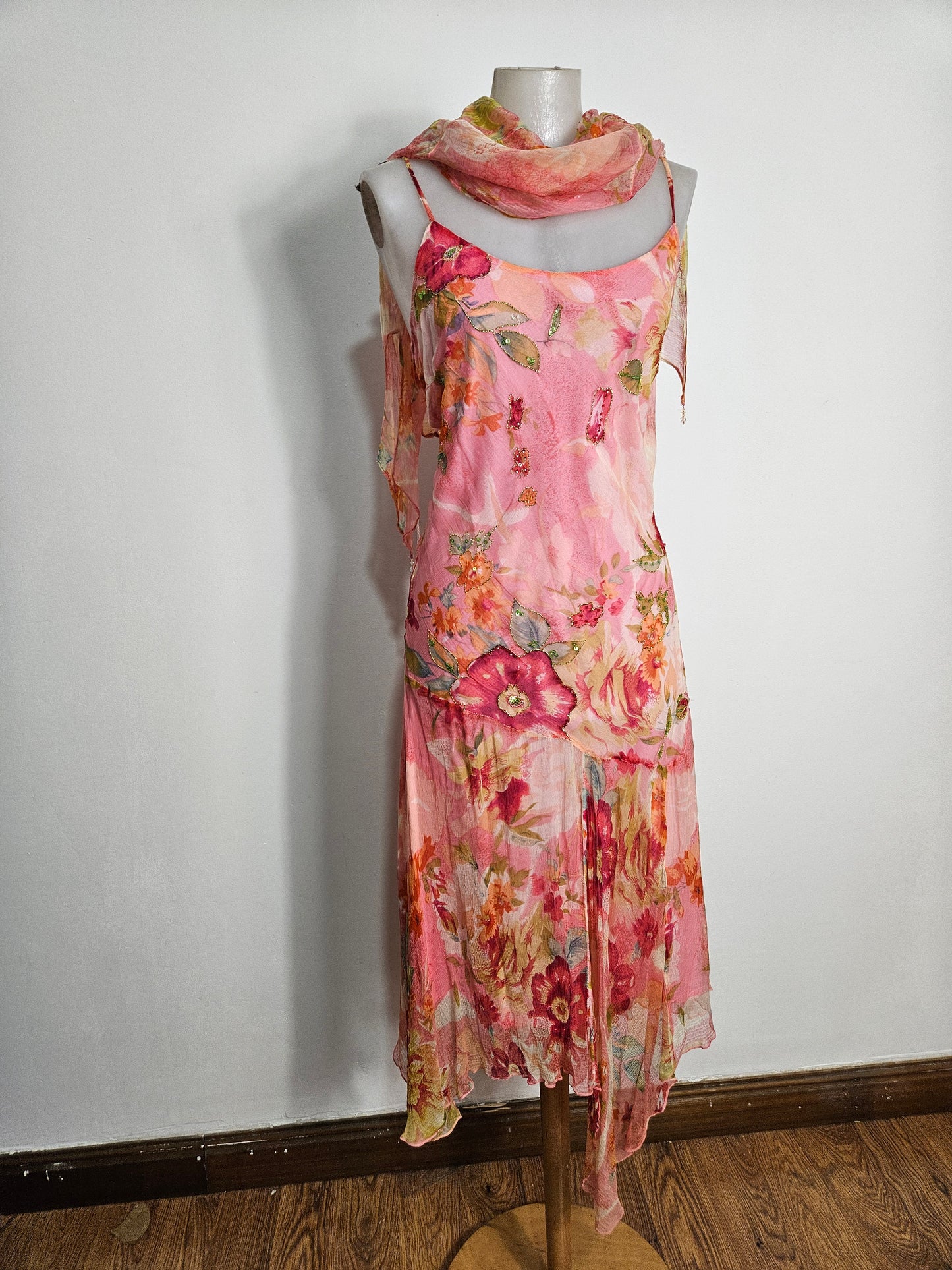 Robe florale tons roses René Derhy
