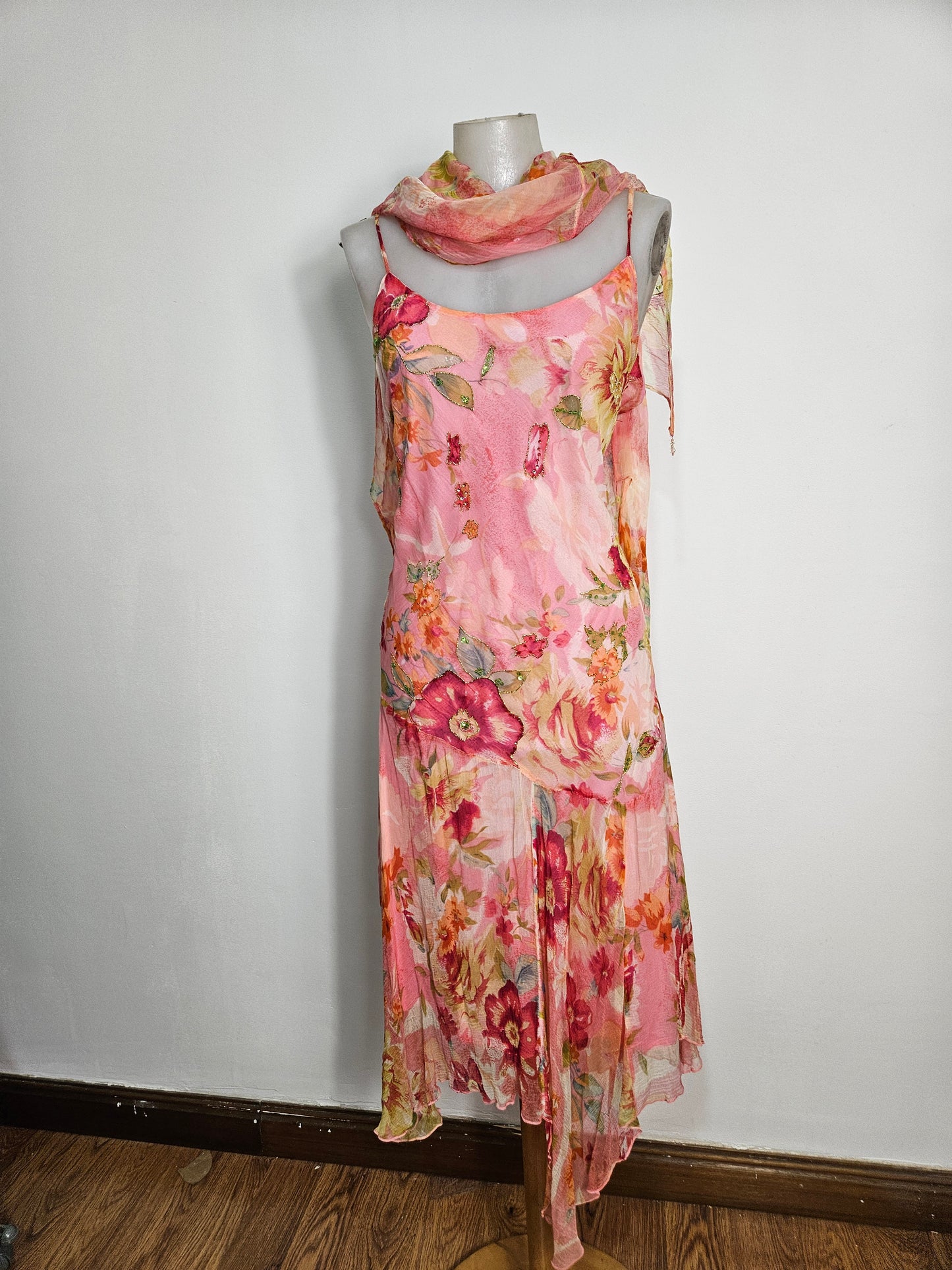 Robe florale tons roses René Derhy
