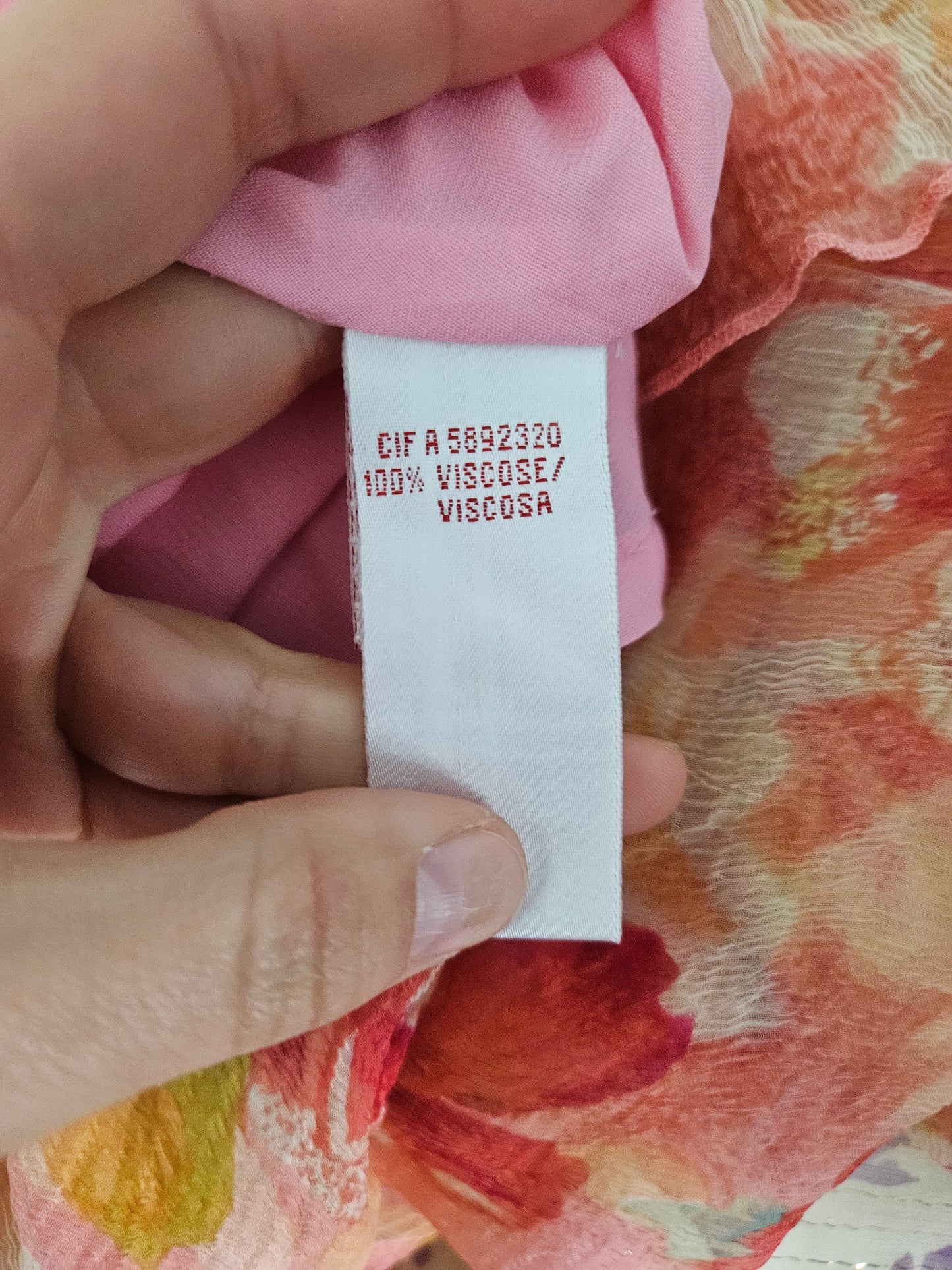 Robe florale tons roses René Derhy