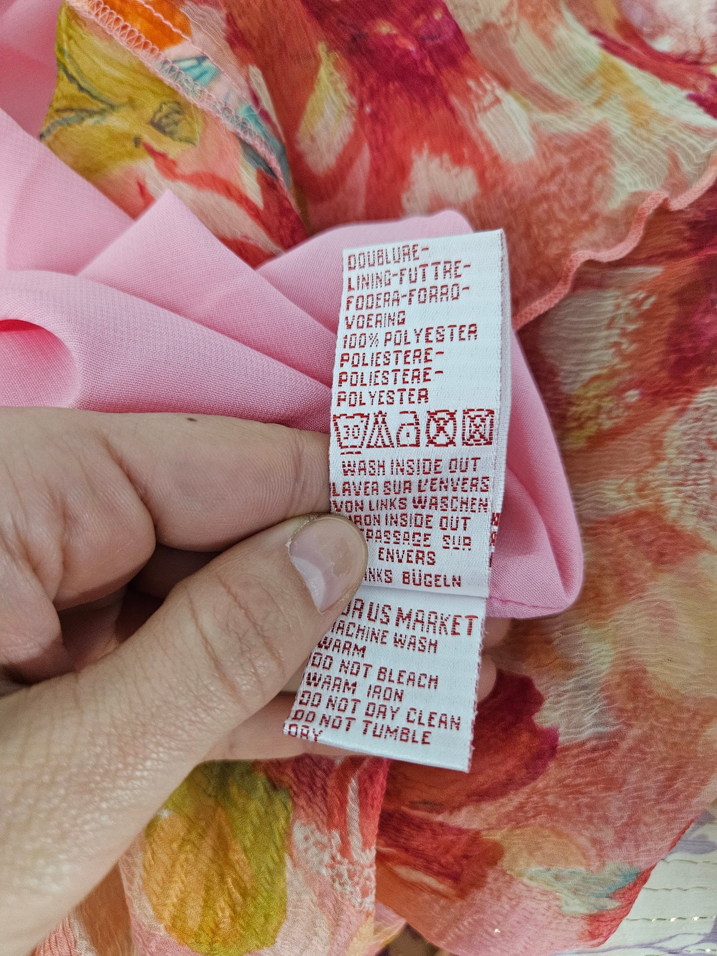 Robe florale tons roses René Derhy