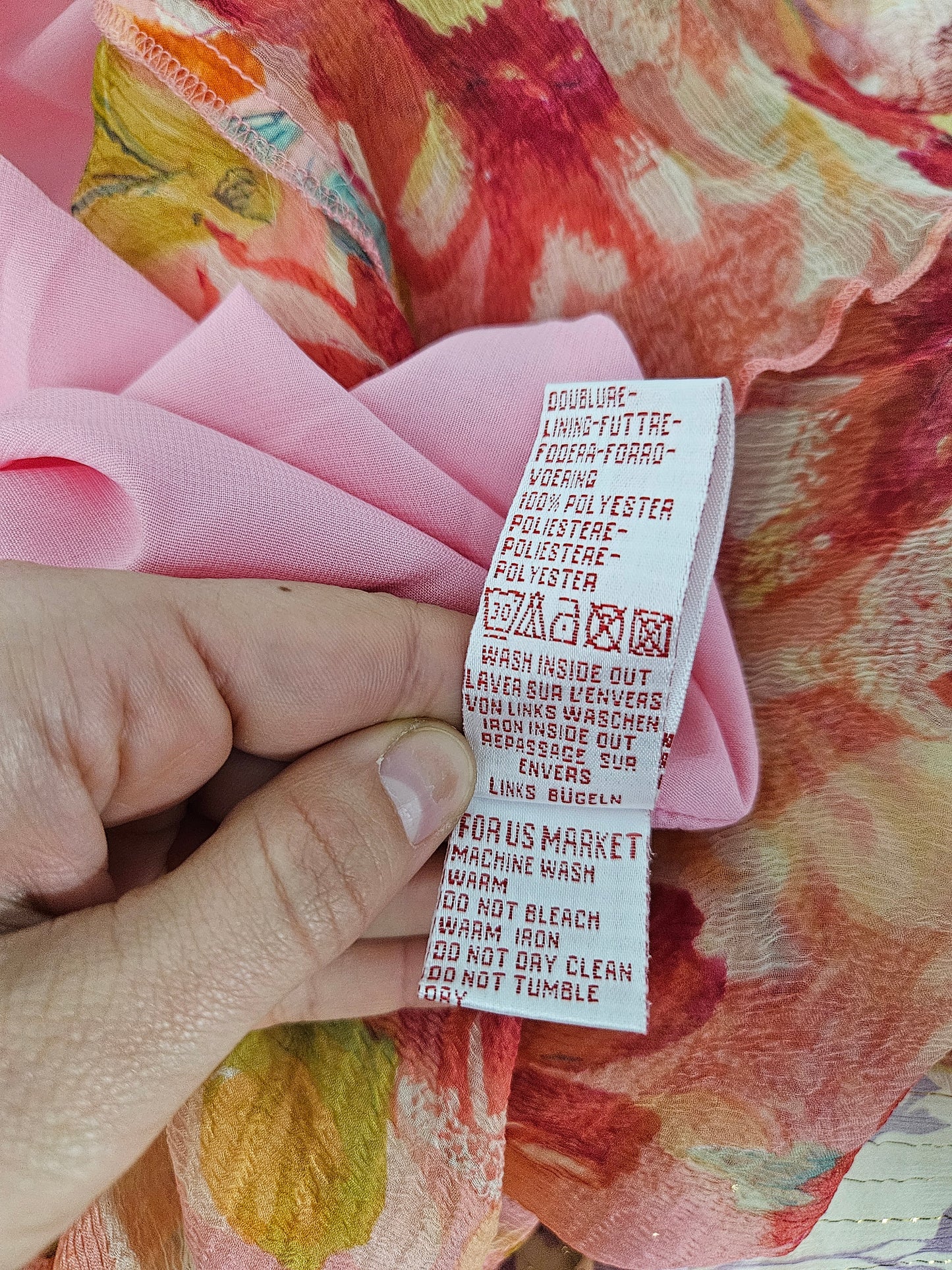 Robe florale tons roses René Derhy