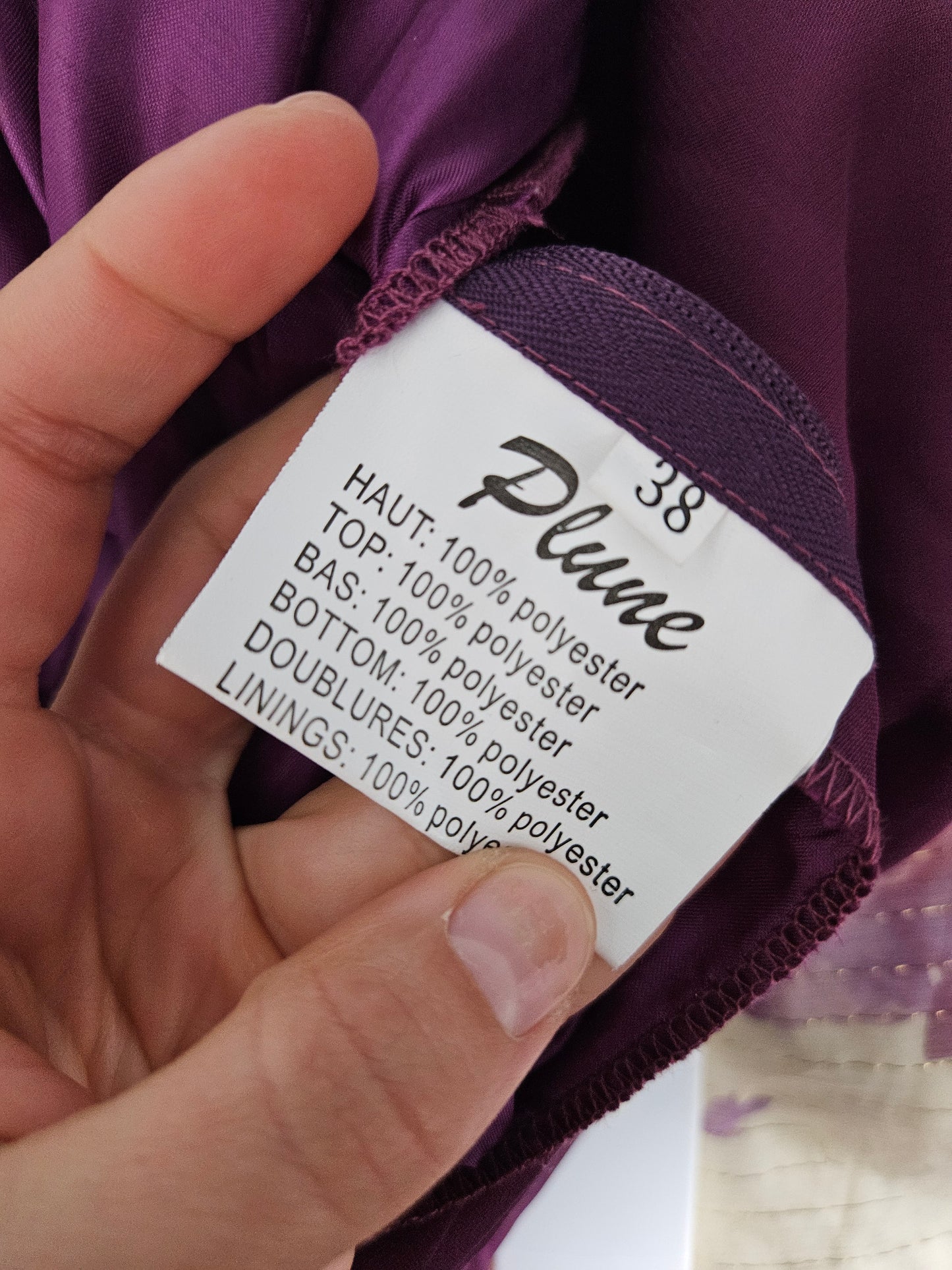 Vestido largo morado bordado