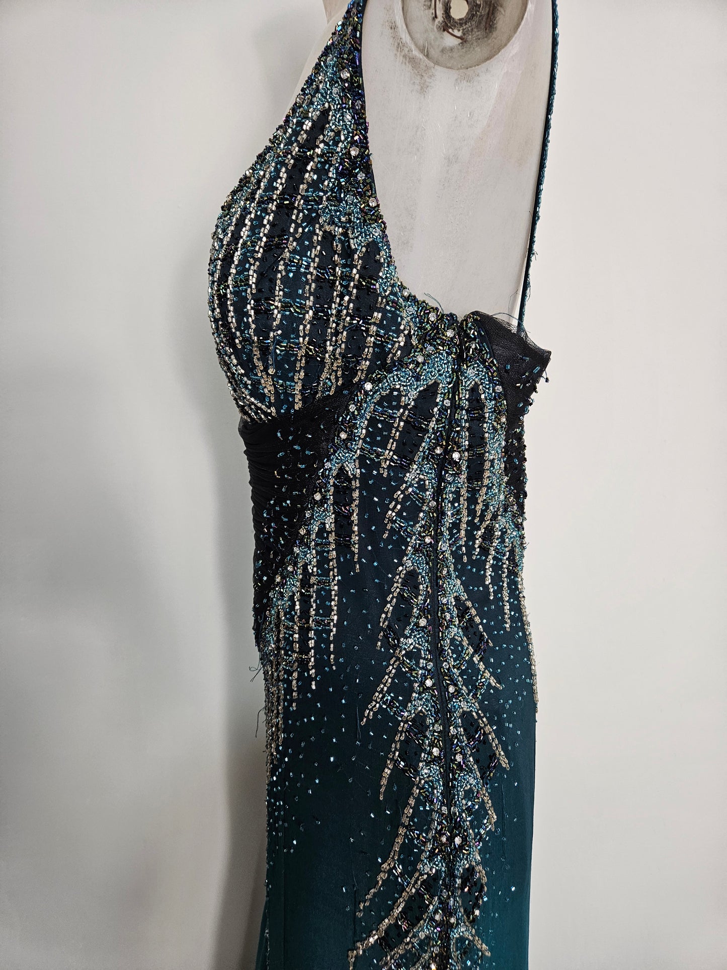 100% silk embroidered dress